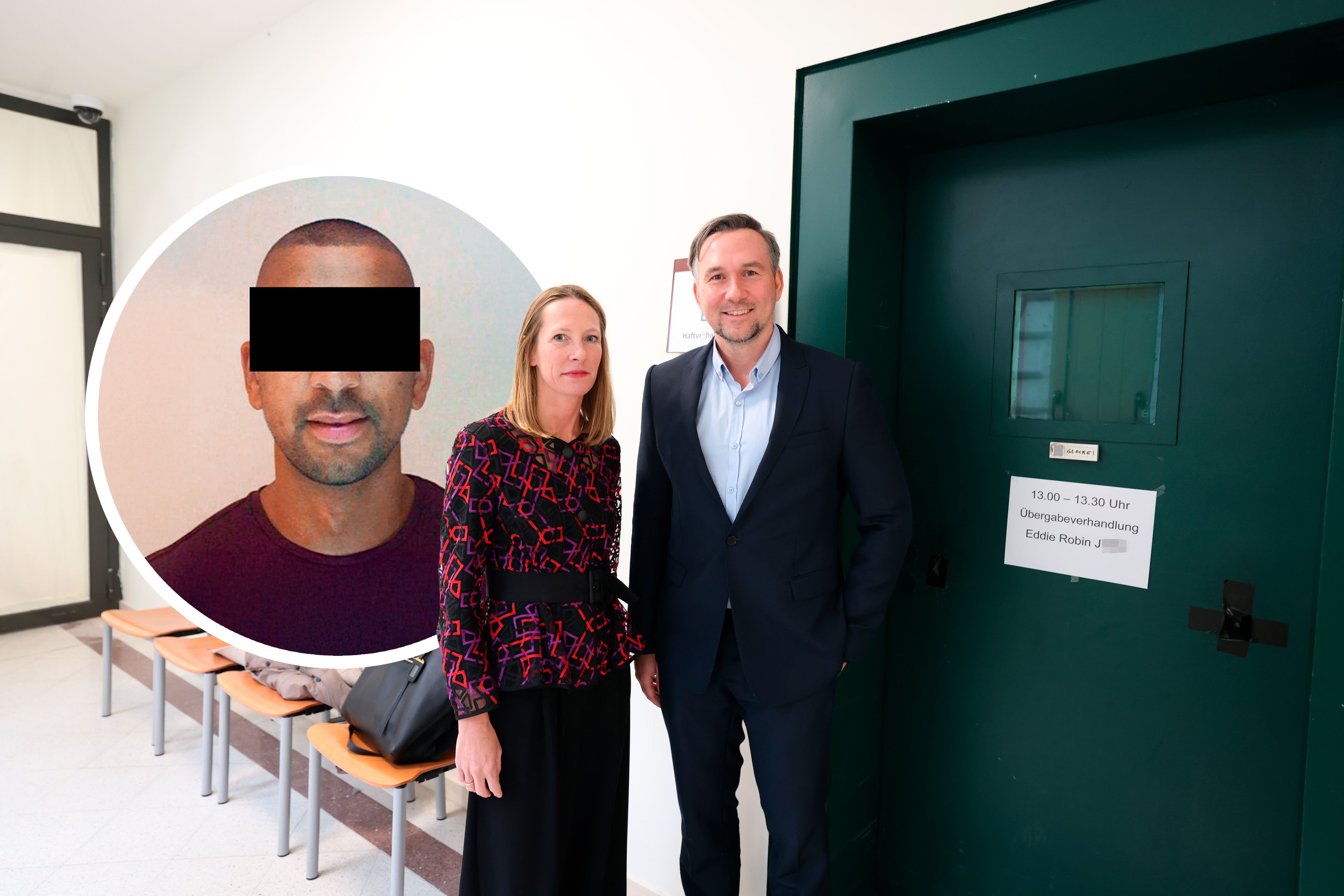 Eddie Robin J. (37) wurde von seinen beiden Anwälten Bettina Caspar-Bures und Norbert Piech vertreten – die Auslieferung nach Schweden ist noch nicht rechtskräftig, könnte bekämpft werden.