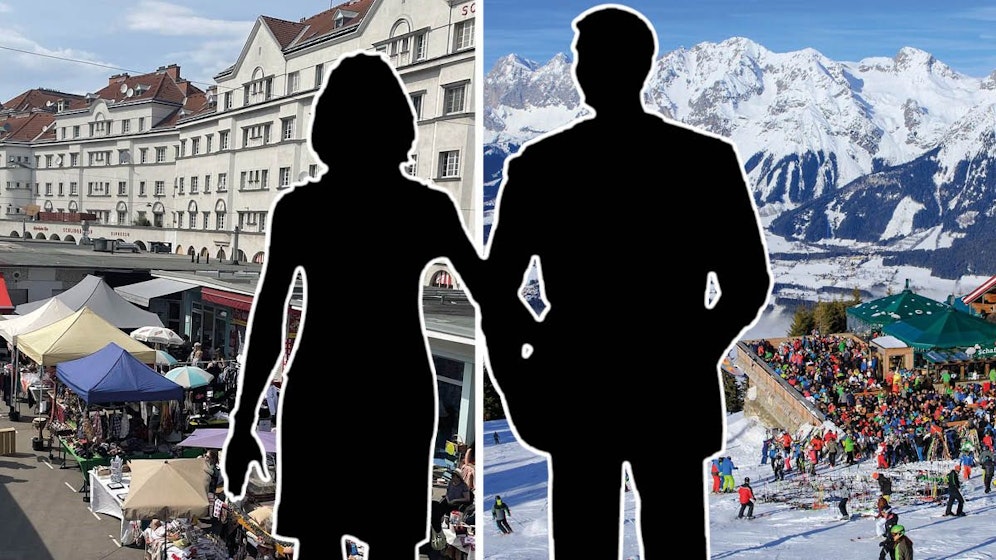 Es geht sich alles aus, für das Ehepaar: Wohnung in Floridsdorf (links, Symbolfoto), Urlaub am Dachstein (rechts).