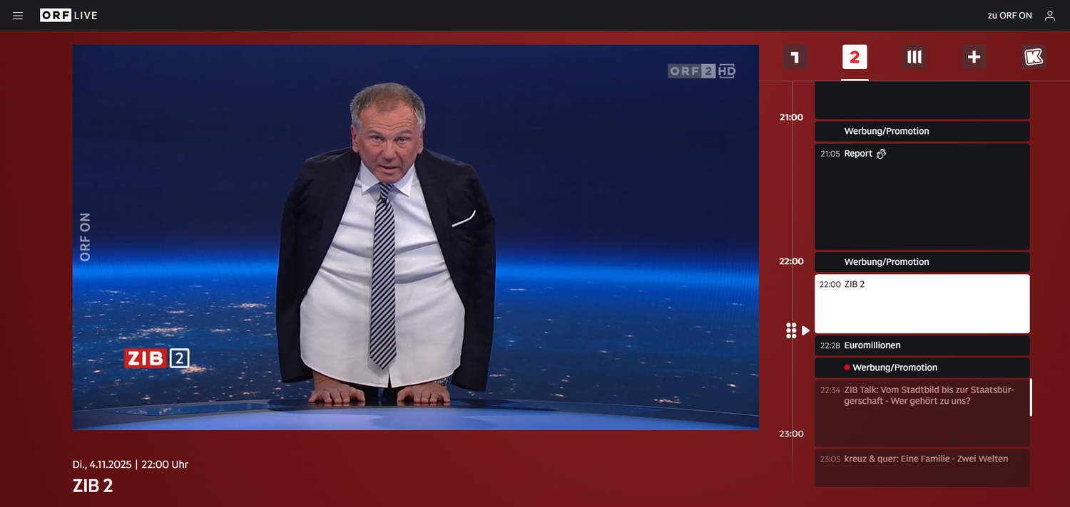 ORF-Moderator Armin Wolf mit seinem 