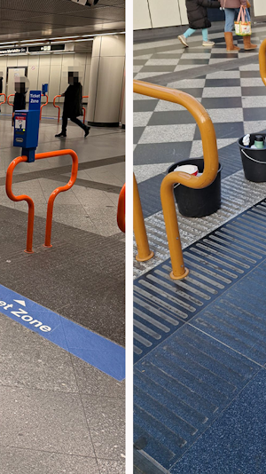 "Blaue Zone" am Wiener Westbahnhof: Test der Ticket-Kontrolle beendet. Bodenmarkierungen entfernt, Strafe bei Verstoß bleibt bei 105 Euro.