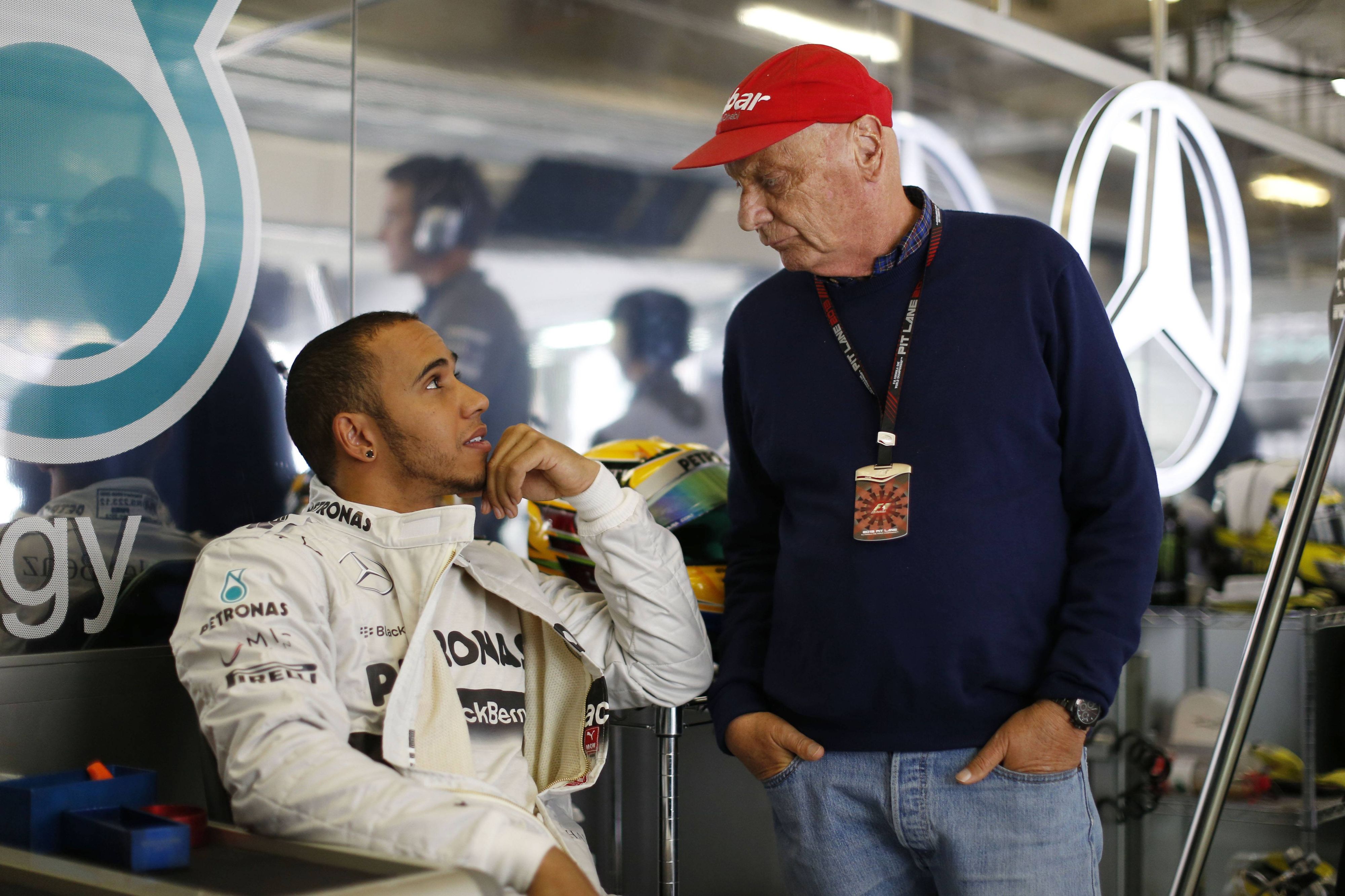 Lewis Hamilton und Niki Lauda.