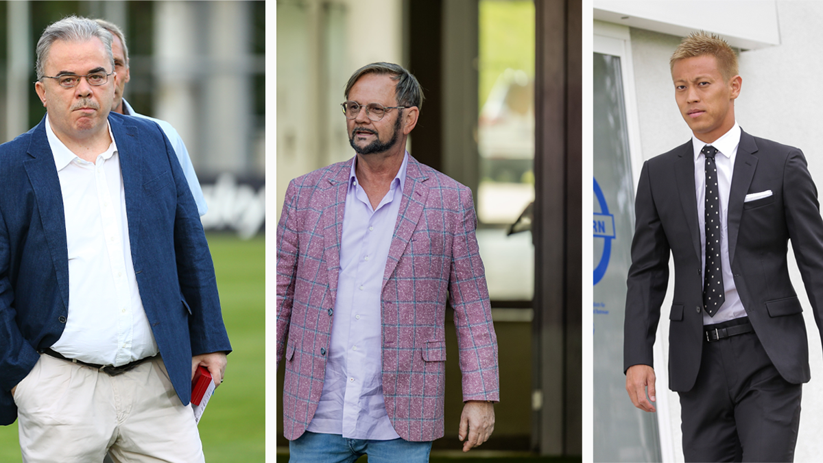 Martin Pucher, Helmut Kaltenegger und Keisuke Honda