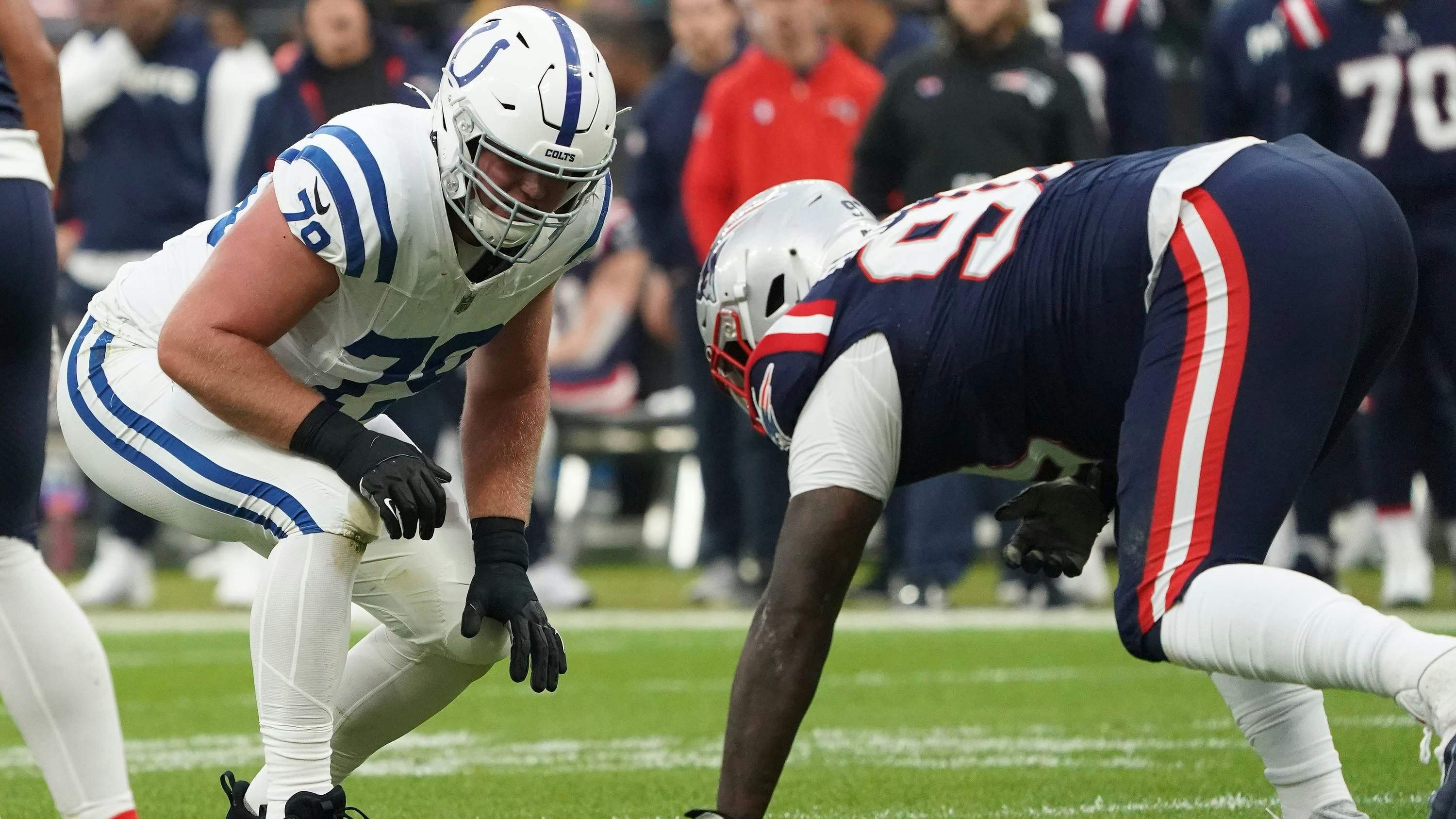 Raimann spielte 2023 in Frankfurt gegen die New England Patriots 10-6.