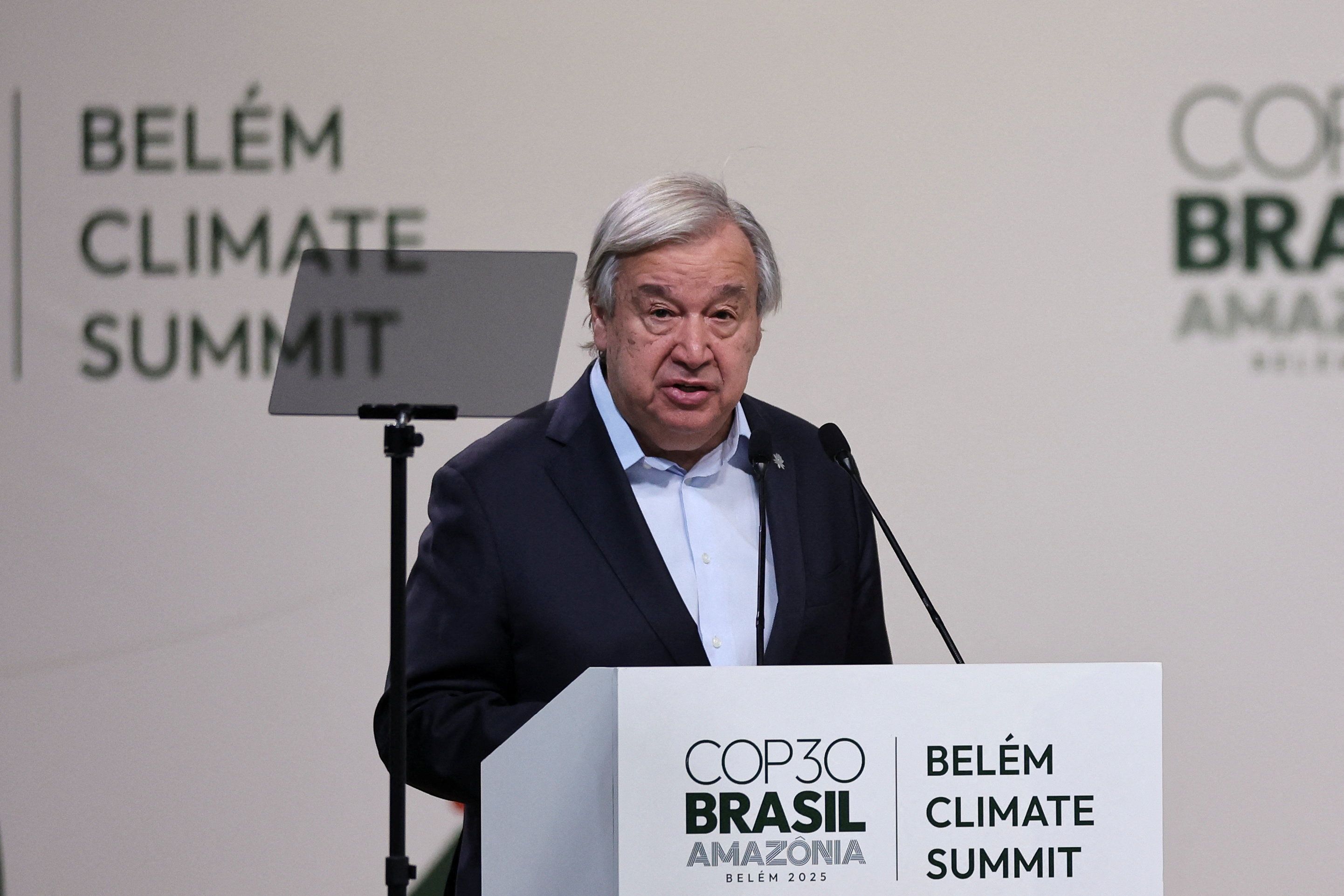 UN-Generalsekretär António Guterres beim Gipfel vor der COP30-Eröffnung in Belém, Brasilien.