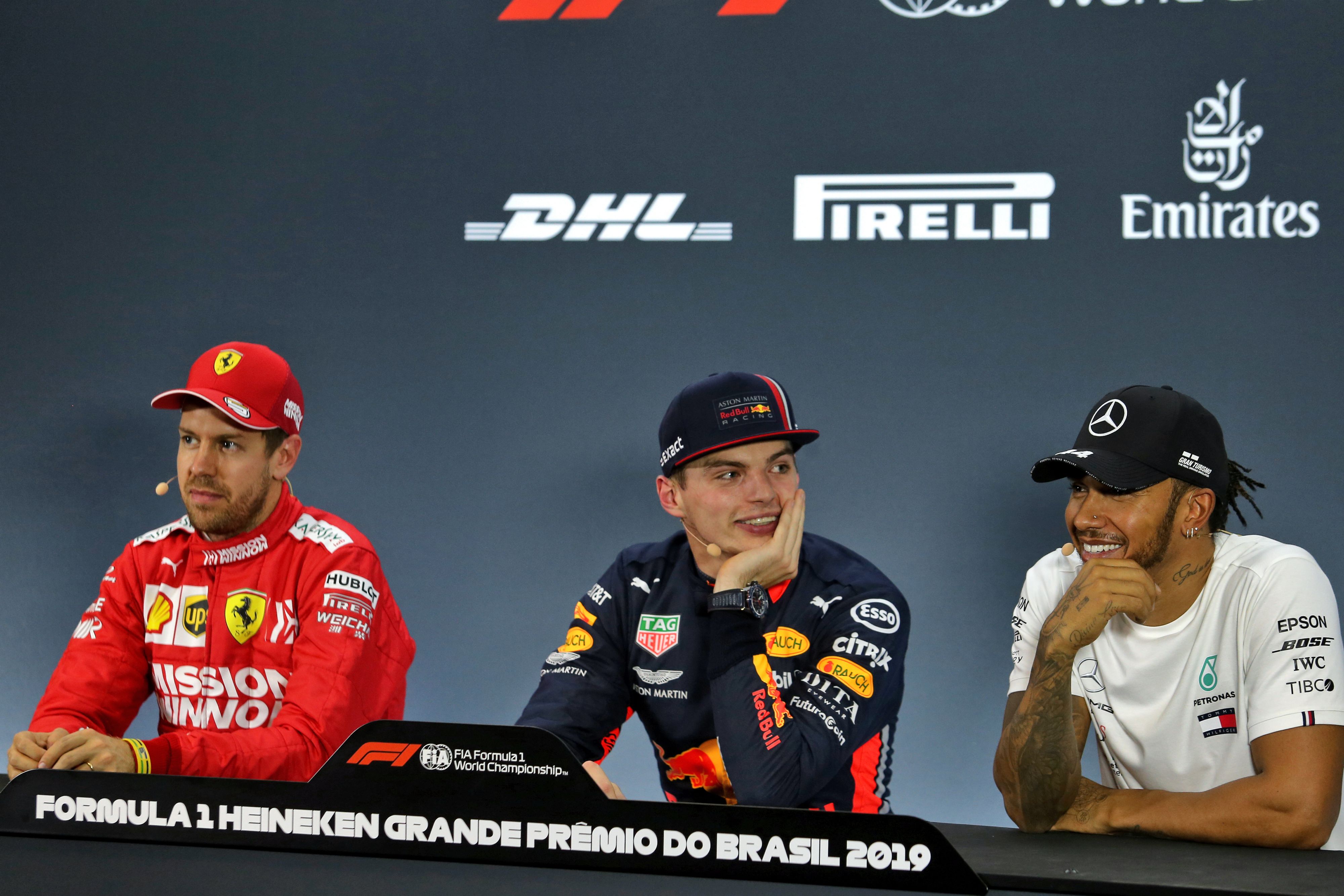 Sebastian Vettel, Max verstappen und Lewis Hamilton.