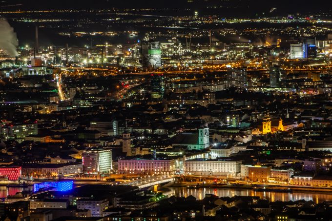 Blick über die Innenstadt vom Pöstlingberg.