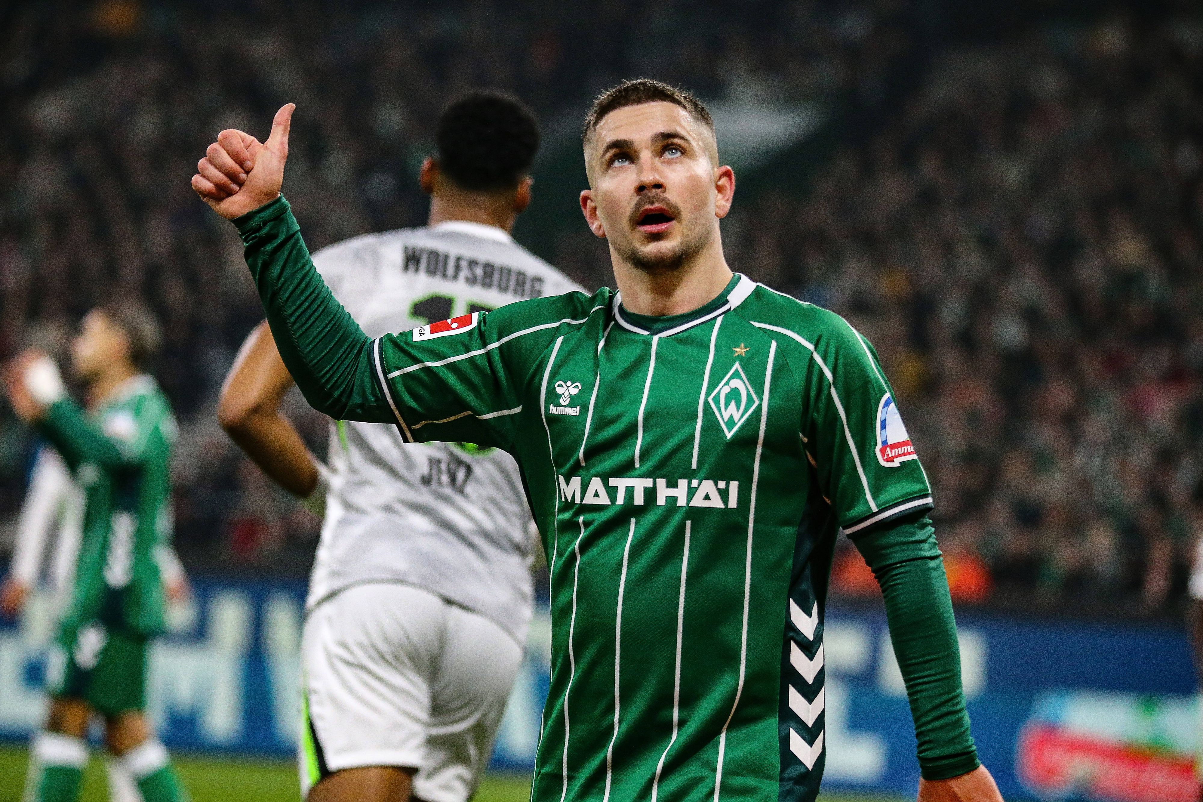 Romano Schmid darf mit Werder jubeln.