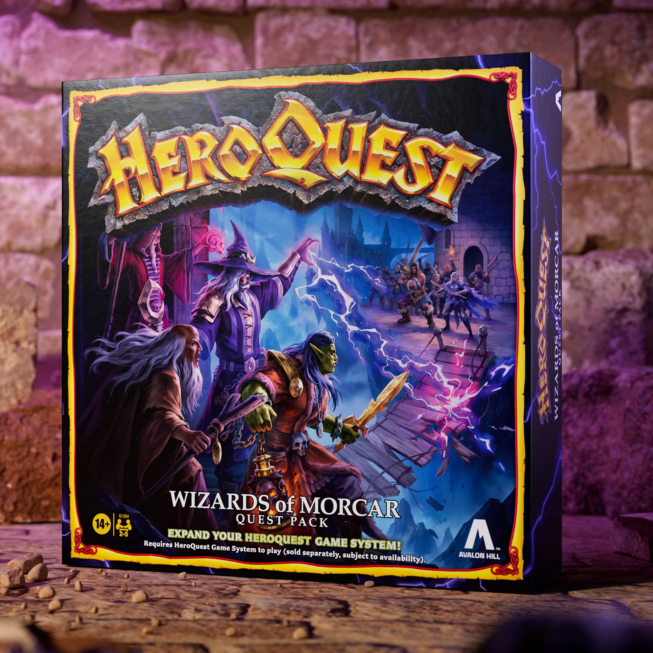 "HeroQuest Morcars Magier Abenteuerpack" lässt die Spieler in 10 Quests gegen die gefürchtetsten Anwender der Schreckensmagie des Reiches antreten.