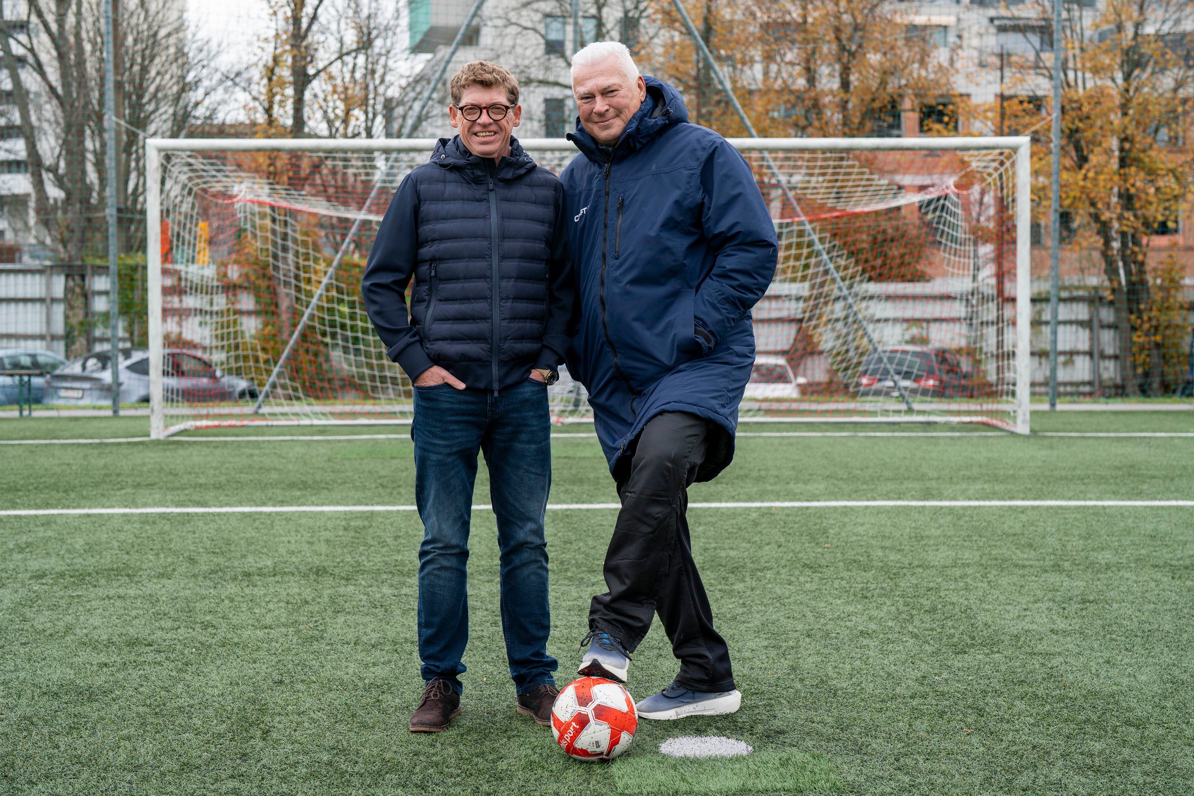 Mario Haller und Toni Polster beim Werbedreh