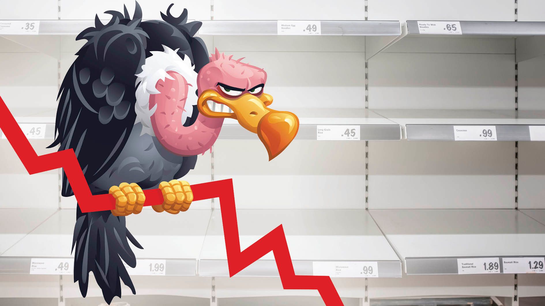 Pleitegeier-Alarm! In immer mehr Shops bleiben die Regale leer.