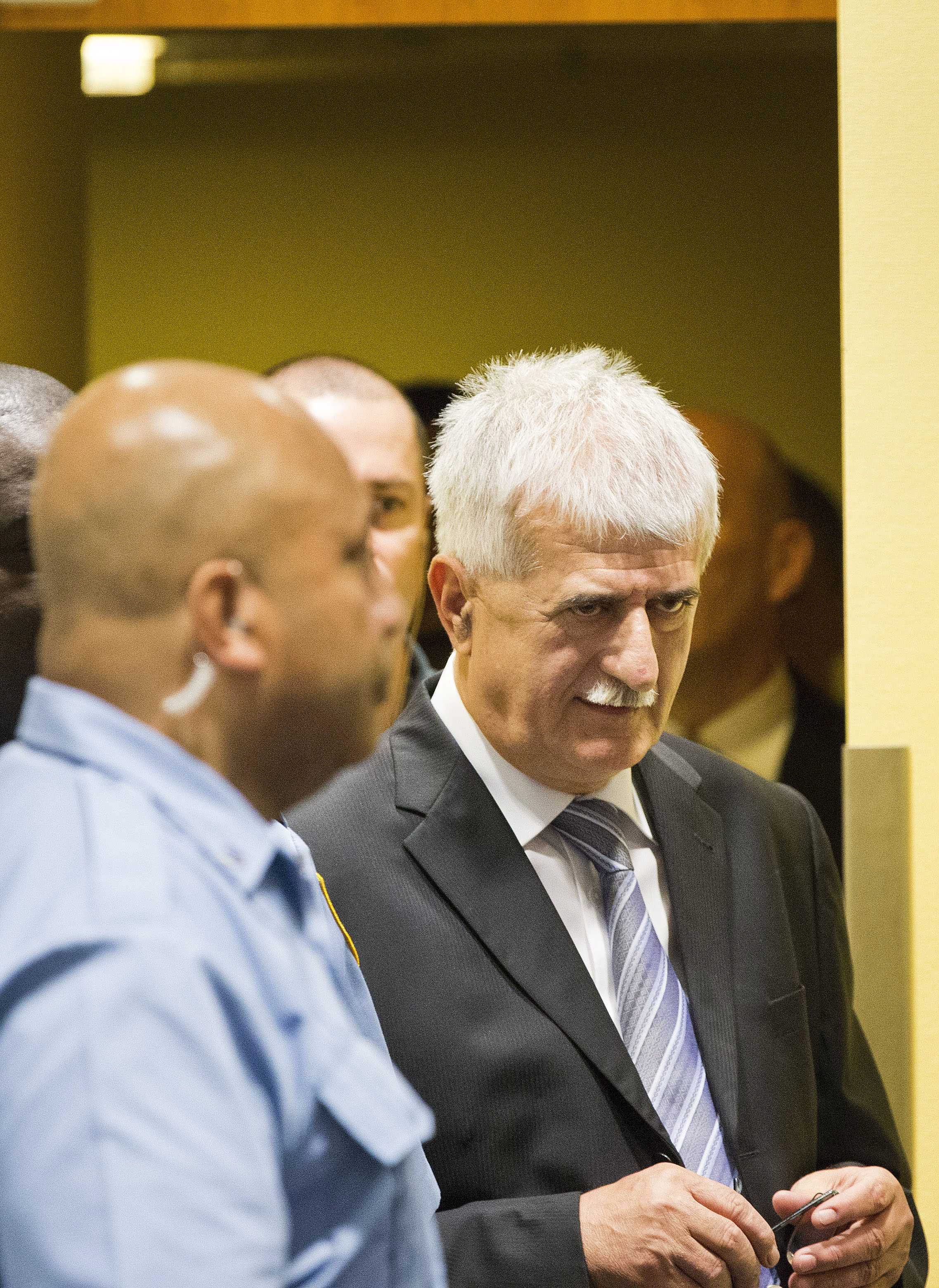 Balkan-Kriegsverbrecher Bruno Stojic vor seinem Schuldspruch in Den Haag, am 29. Mai 2013.