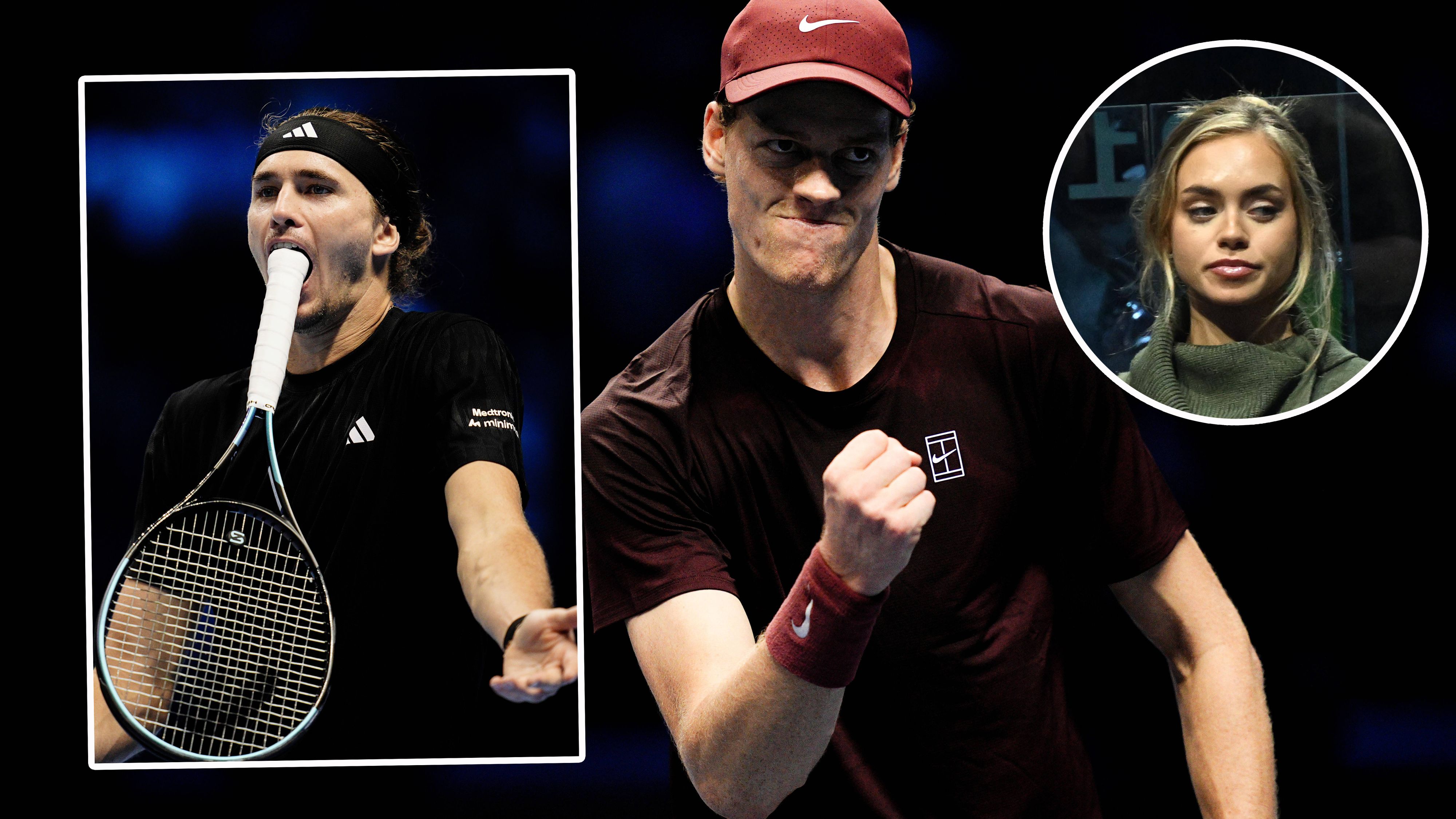 Alexander Zverev ist frustriert, Jannik Sinner dominiert vor den Augen seiner neuen Freundin Laila Hasanovic.