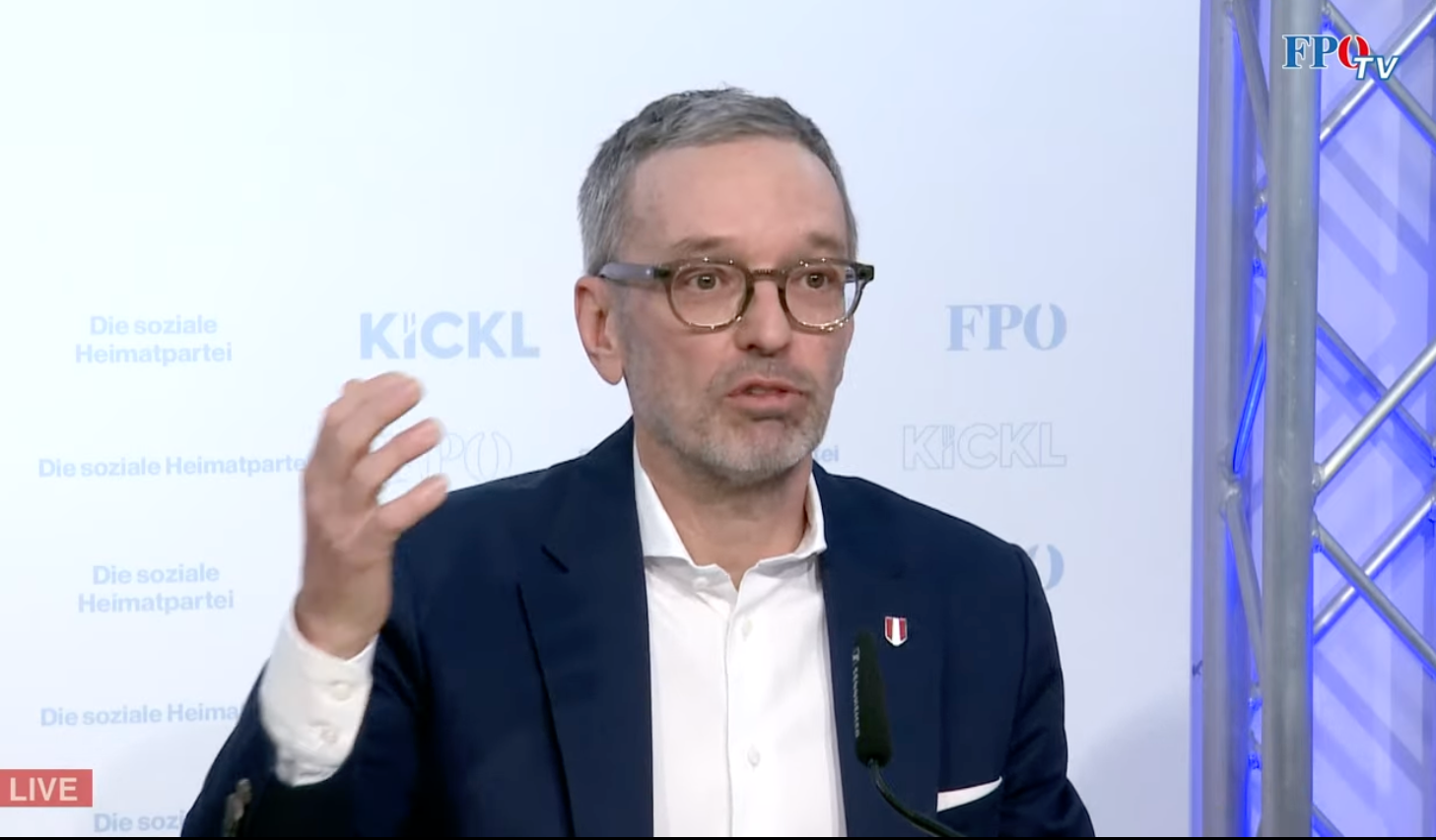 FPÖ-Chef Herbert Kickl gibt eine Pressekonferenz zum Thema 