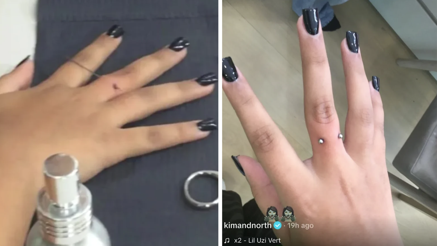 In ihrer TikTok-Story teilte North West neben dem Endergebnis auch Ausschnitte vom eigentlichen Piercing-Prozess.