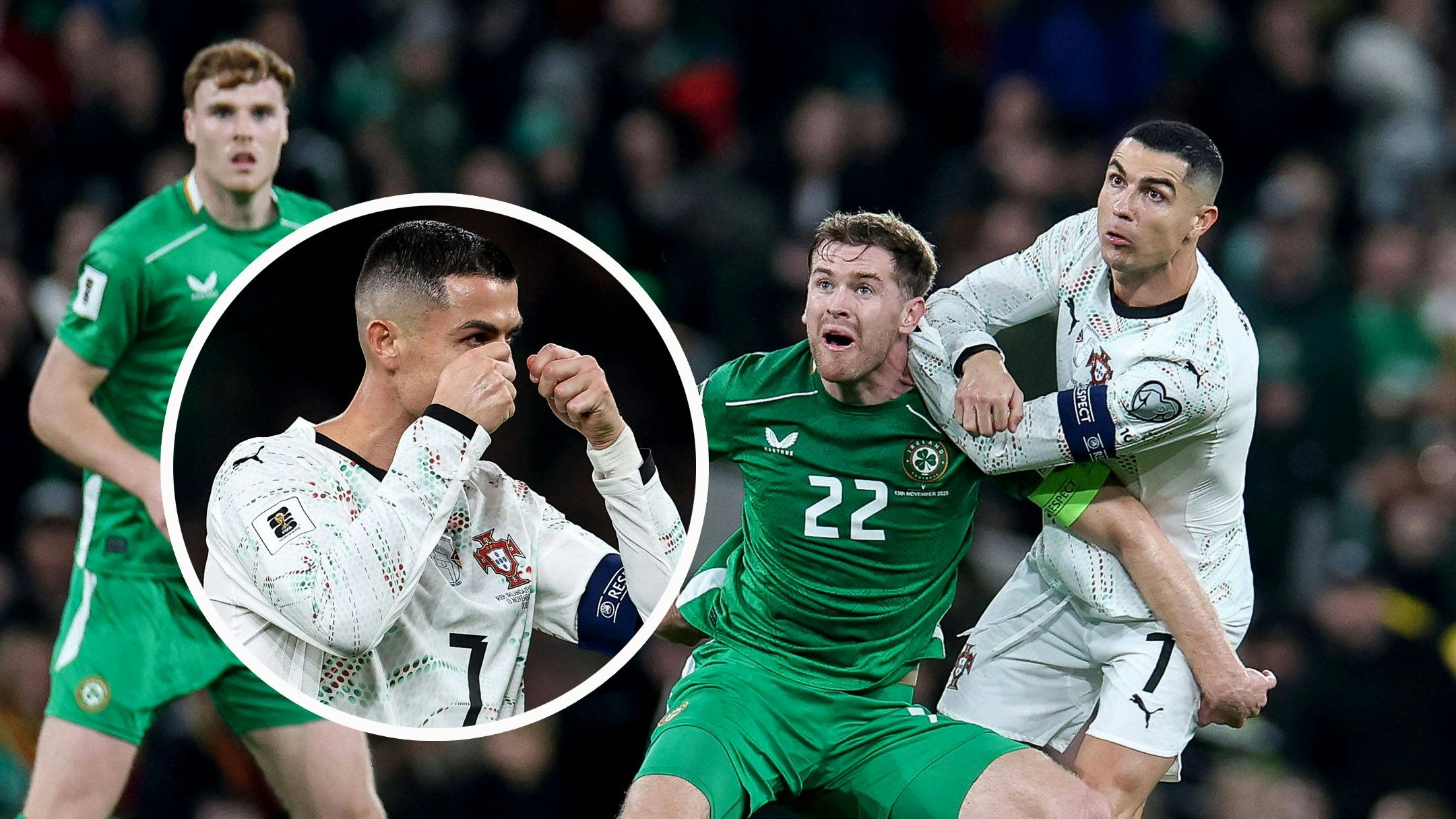 Cristiano Ronaldos "Heul-Geste" half nichts. Er flog mit Rot wegen Tätlichkeit.