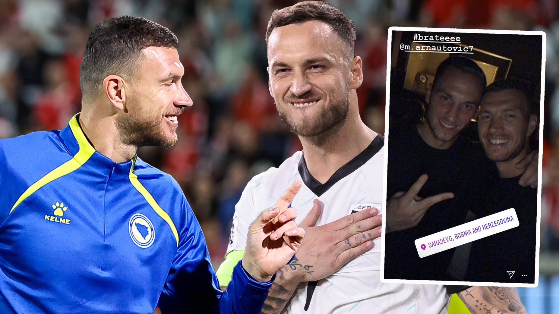 Die Kumpels Edin Dzeko und Marko Arnautovic stehen einander im Happel-Stadion gegenüber.