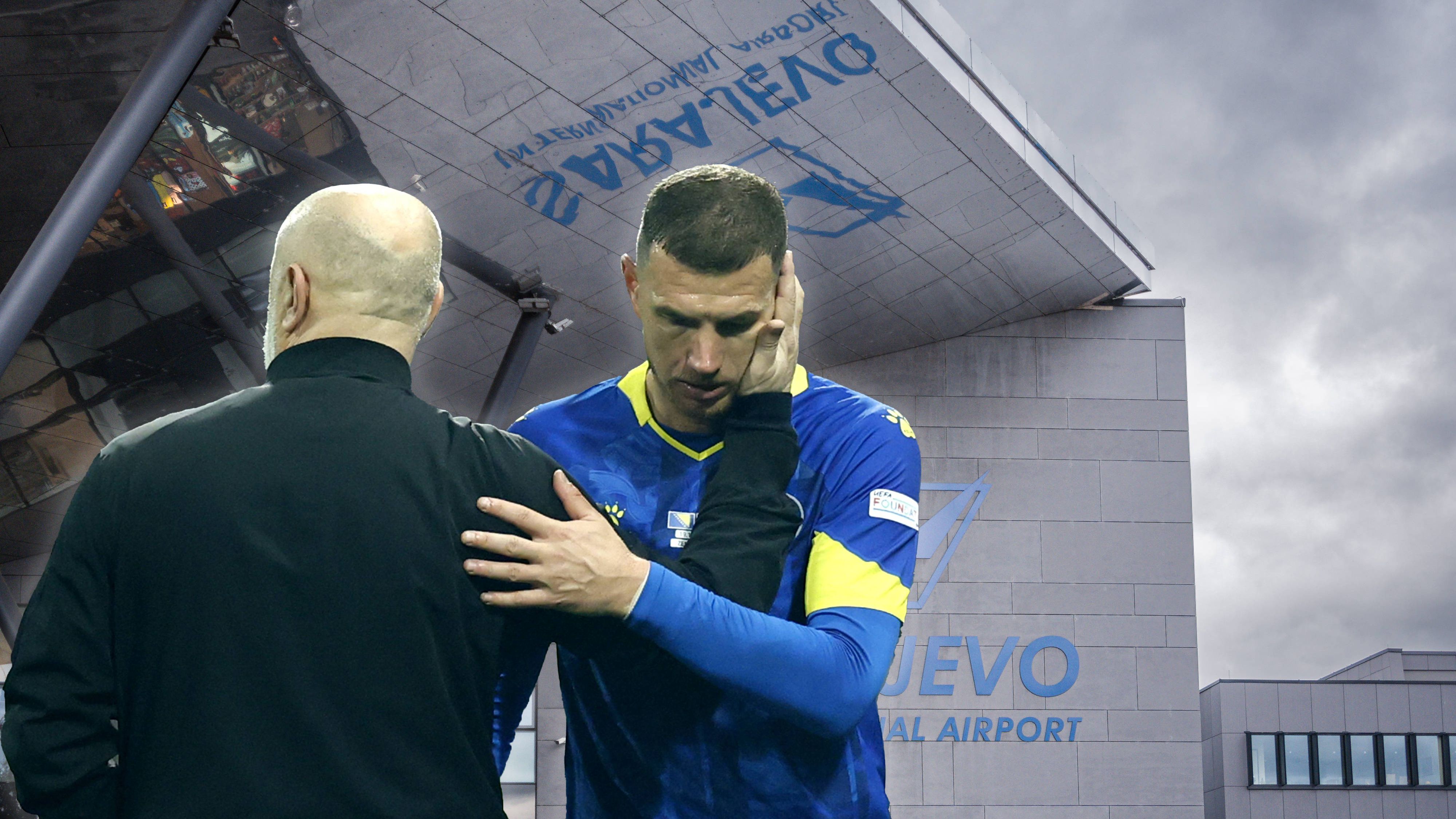 Edin Dzeko und Co. müssen am Flughafen in Sarajevo warten.