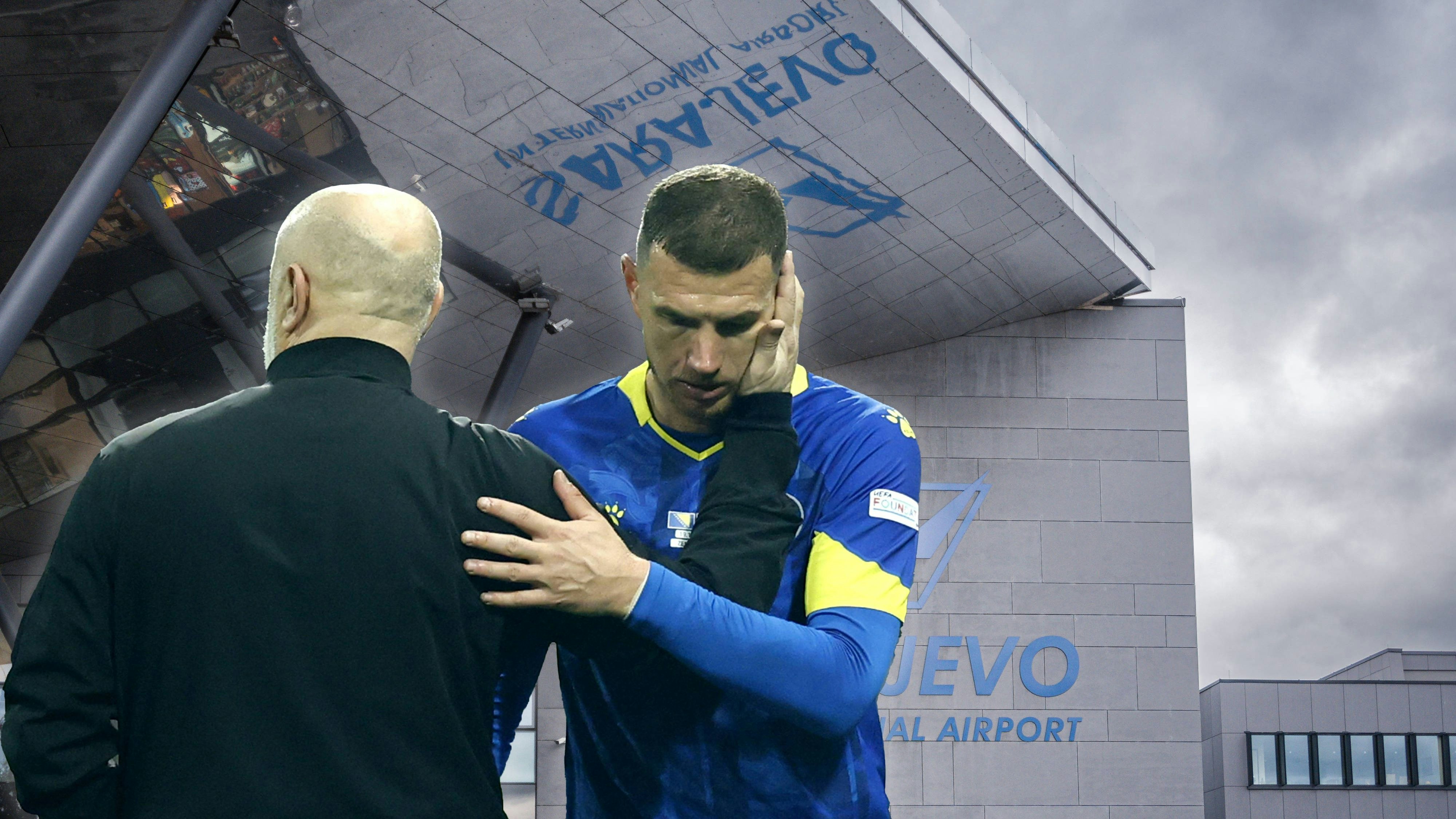 Edin Dzeko und Co. müssen am Flughafen in Sarajevo warten.