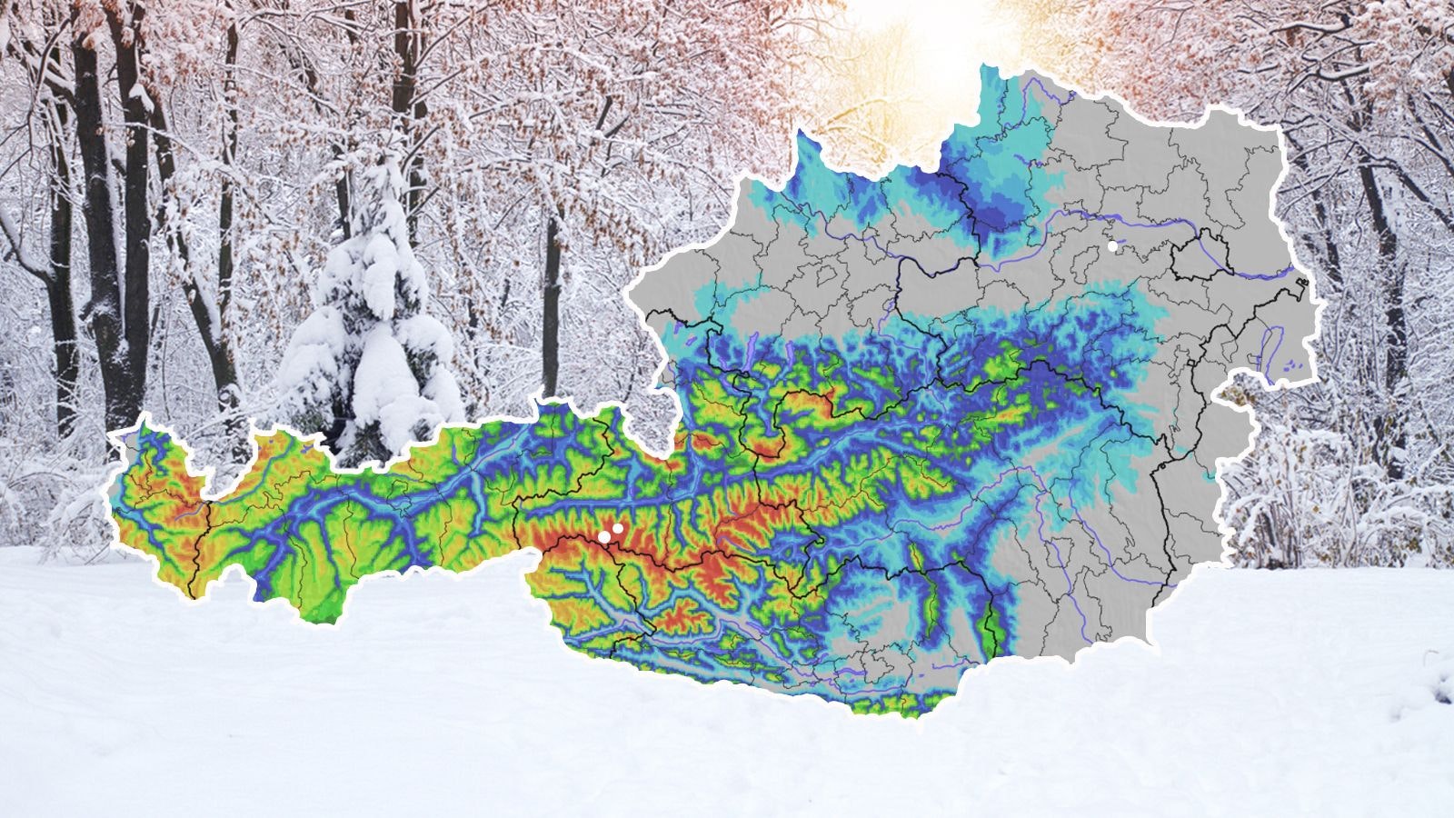 Heute.at - Neue Wetter-Karte zeigt, wo Schnee in Österreich fällt