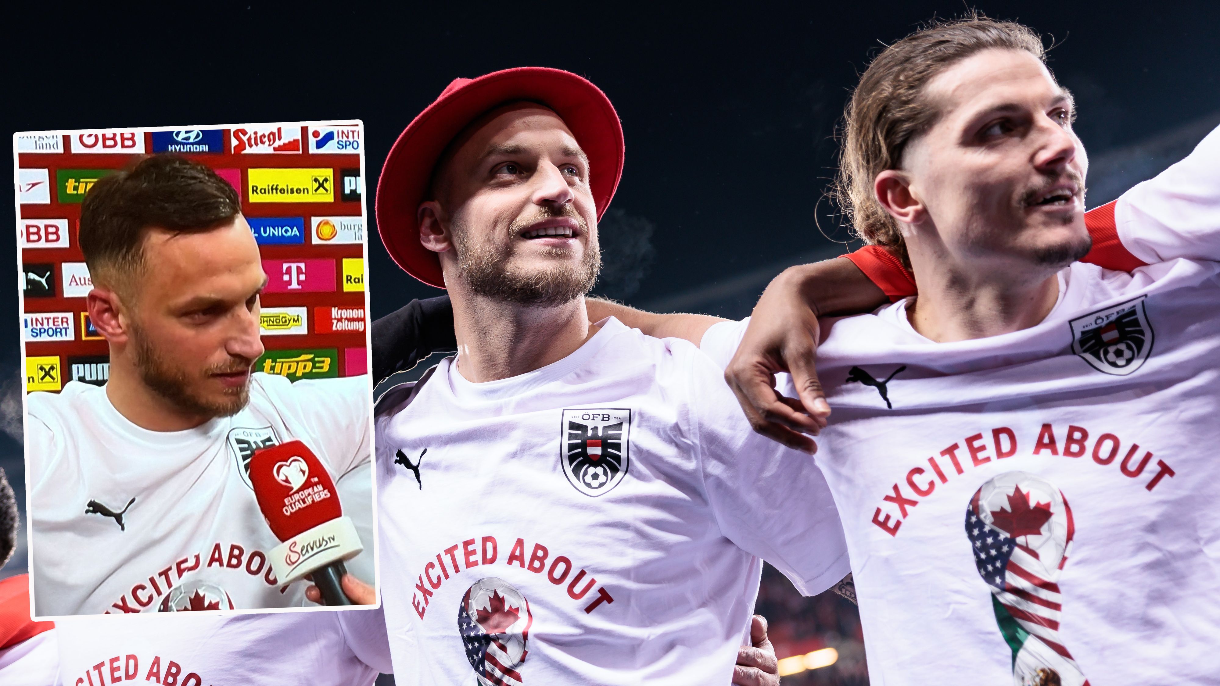 Marko Arnautovic feierte mit Partyhut, forderte die Politik zu einem neuen Feiertag auf.