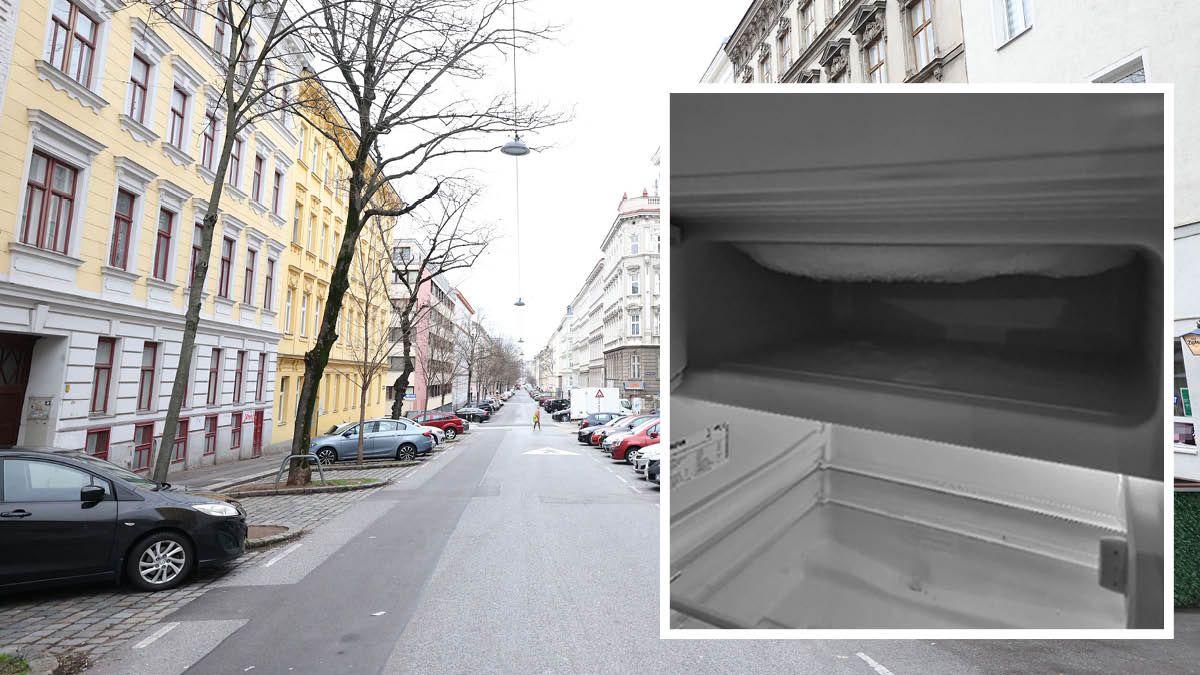 Beweisfoto: Manfred Gruber taute das Mini-Gefrierfach der Mietwohnung in Wien-Rudolfsheim-Fünfhaus nicht ab.