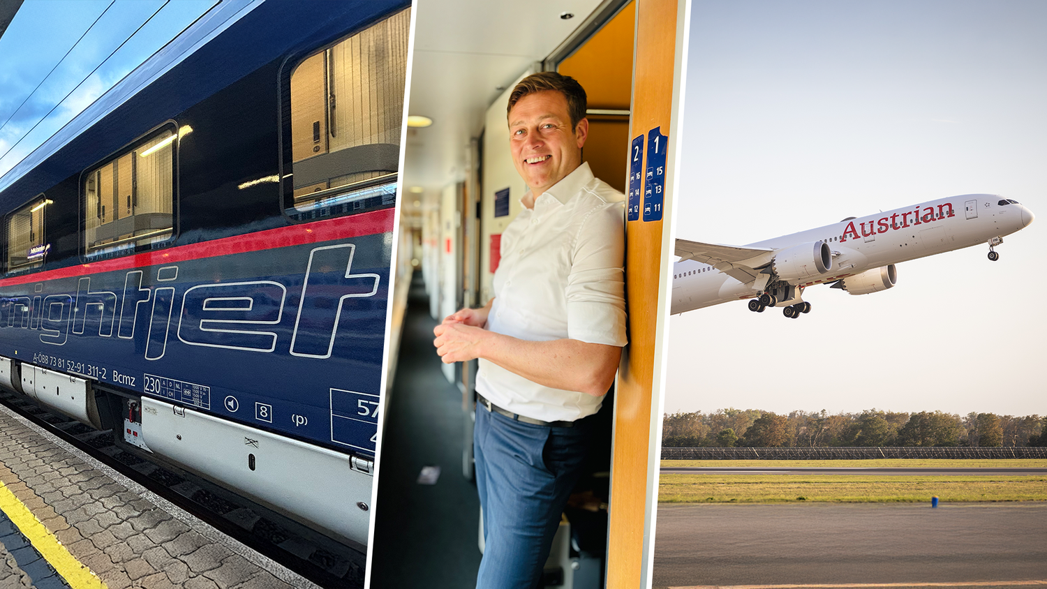 Kaineder ist passionierter Bahnfahrer. Jetzt muss er aber auf den Zug verzichten und stattdessen das Flugzeug nehmen.