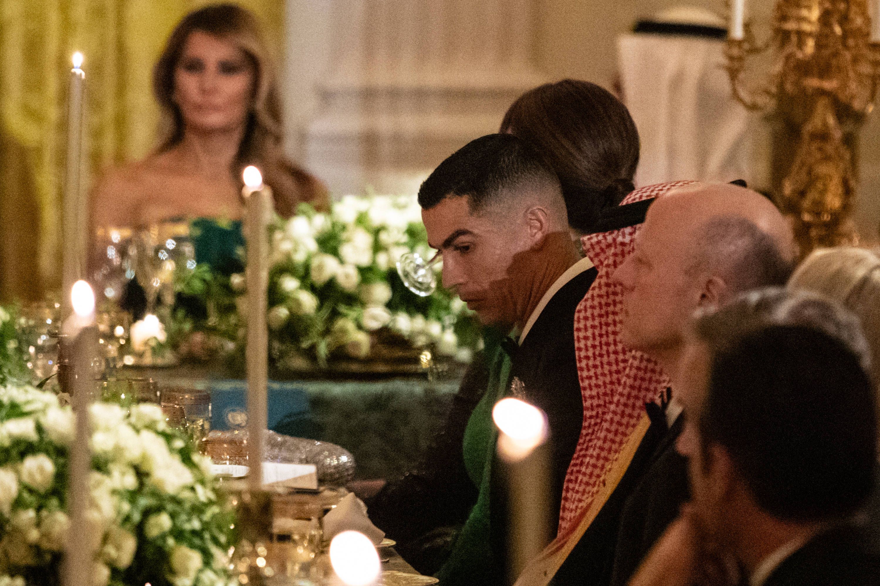 Cristiano Ronaldo gehört zur Delegation des Kronprinzen und war beim Abendessen anwesend. Er gilt als Trump-Fan.