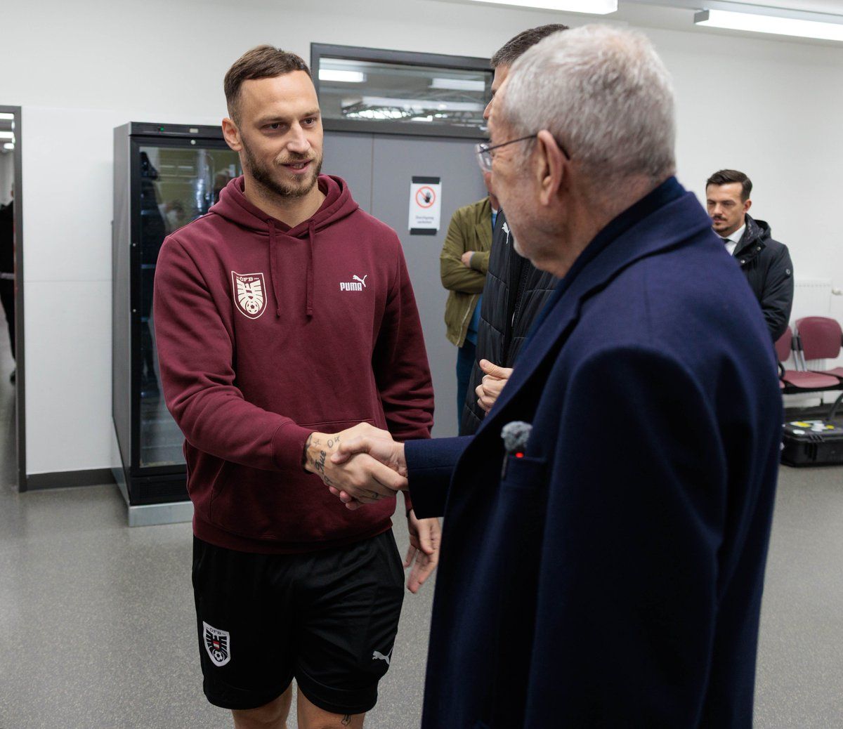 Marko Arnautovic und Alexander Van der Bellen.