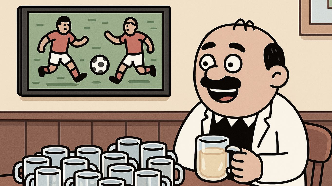 Spritzer-Weltmeister: Herlicek genießt das Österreich-Match in vollen Zügen.