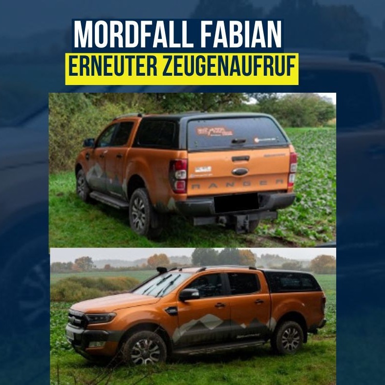 Die Polizei sucht diesen orangefarbenen Pick-up, ein Ford Ranger.