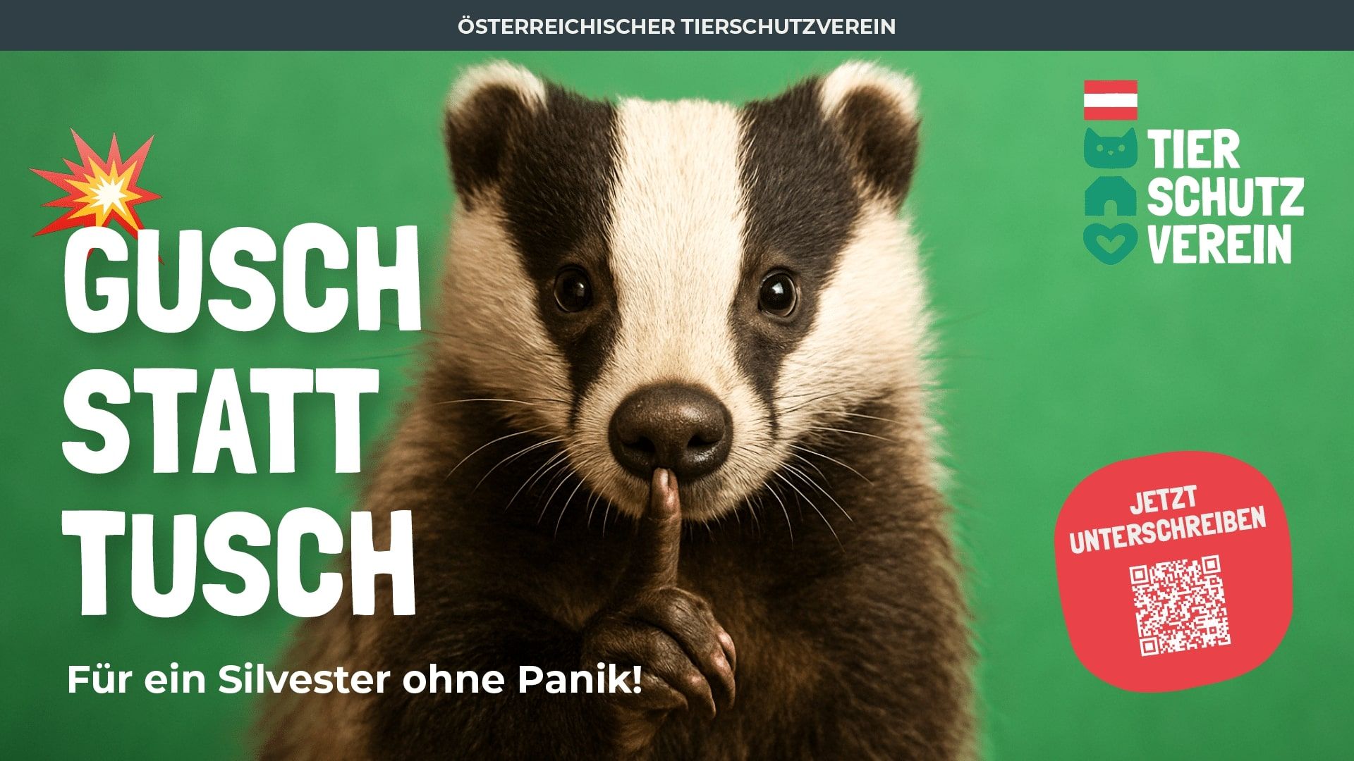 Auch der Österreichische Tierschutzverein hält "Gusch statt Tusch" für die beste Lösung. <strong><a rel="nofollow" href="https://tierschutzverein.at/kampagnen_und_petitionen/gusch-statt-tusch/">HIER</a></strong> kannst du unterschreiben.