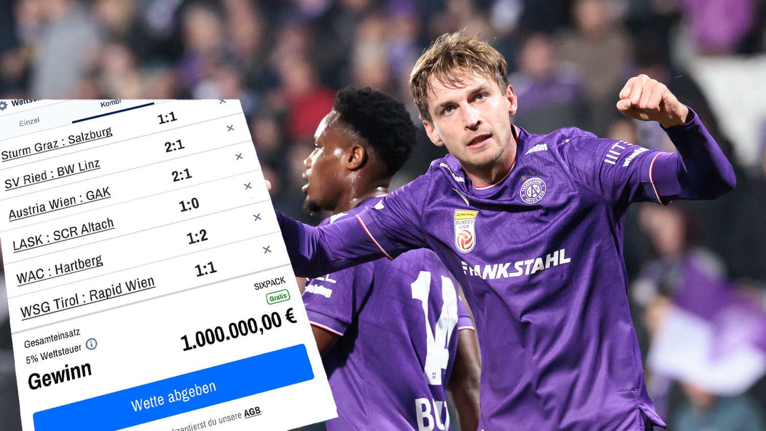 Heute.at - Ohne Einsatz! Rapid-Fan staubt 1.000.000 € ab