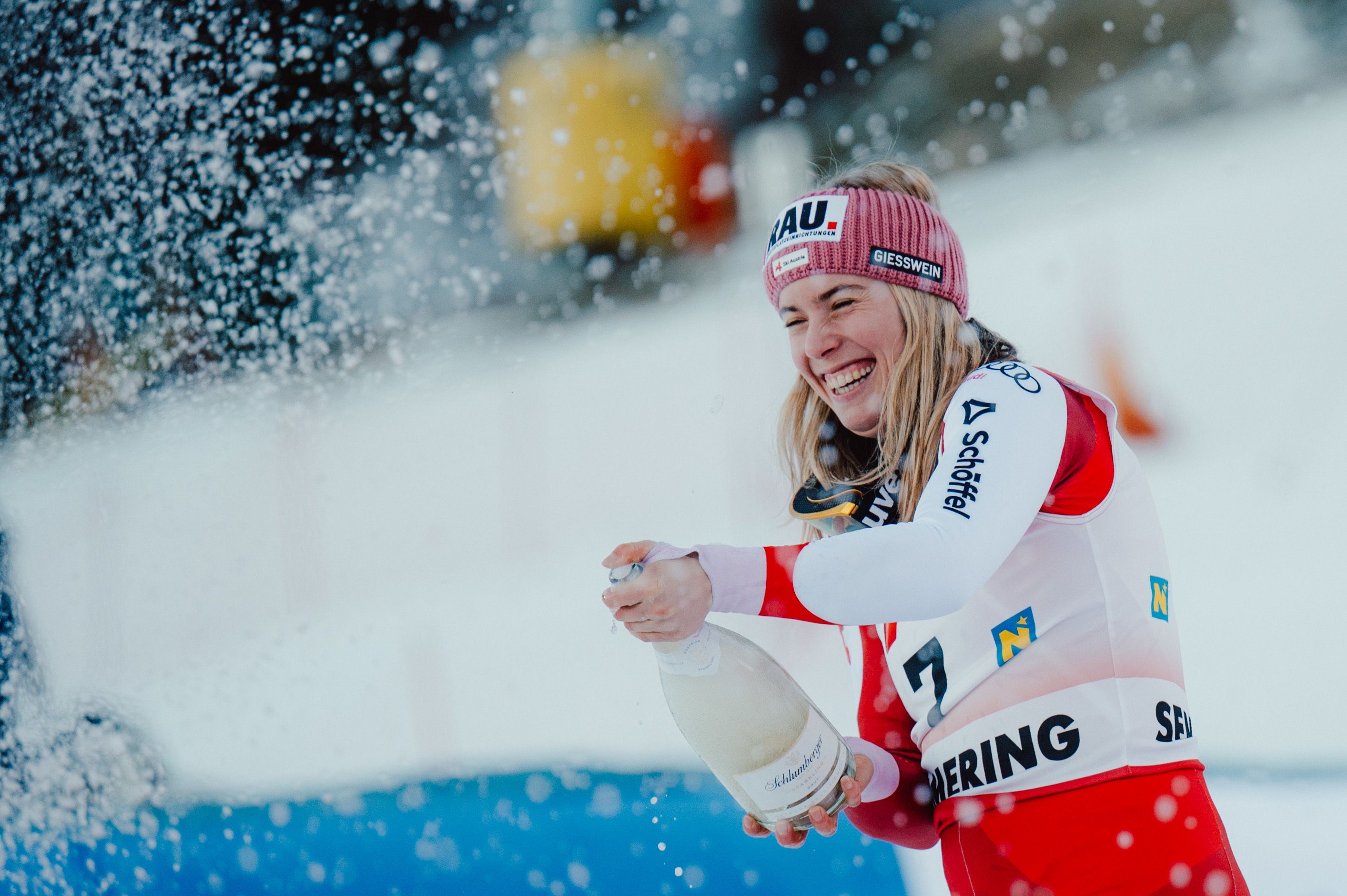 Katharina Liensberger wurde beim Slalom am Semmering letztes Weihnachten Dritte.
