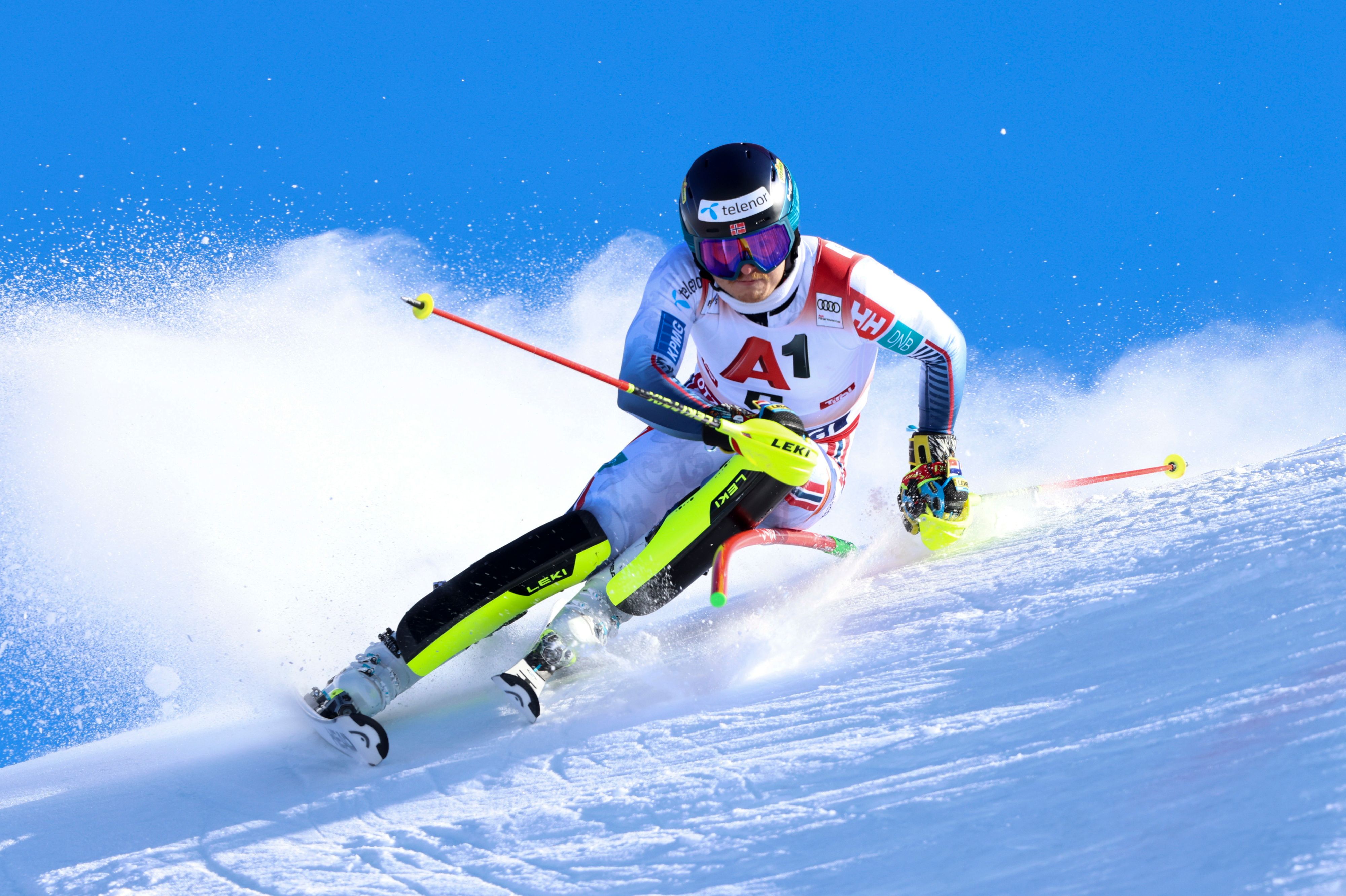 Atle Lie McGrath ist zur Halbzeit der Führende in Gurgl. 