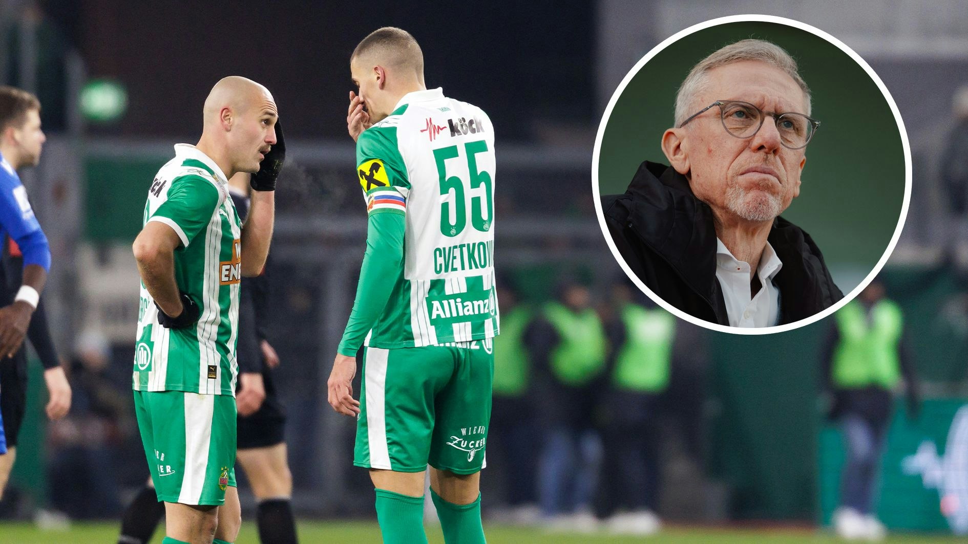 Lukas Grgic und Nenad Cvetkovic hatten nach dem Spiel ordentlich Gesprächsbedarf. Trainer Peter Stöger war nach dem Spiel ebenfalls bedient. 