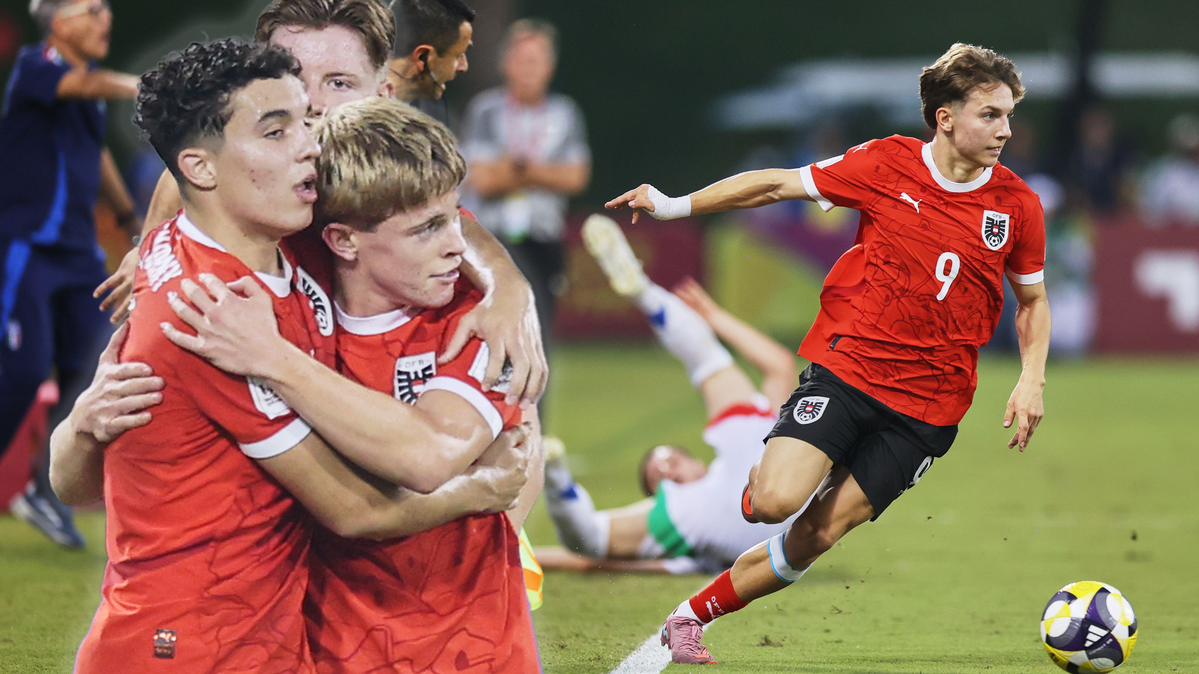 Hasan Deshihsku ist für Italien nicht zu halten, Johannes Moser wird für sein 1:0 bejubelt. 