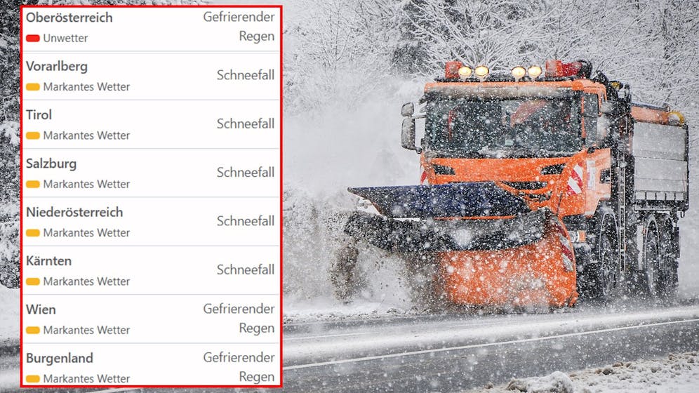 Heute.at - Warnstufe ROT! Schnee und Eis-Regen sorgen für Chaos