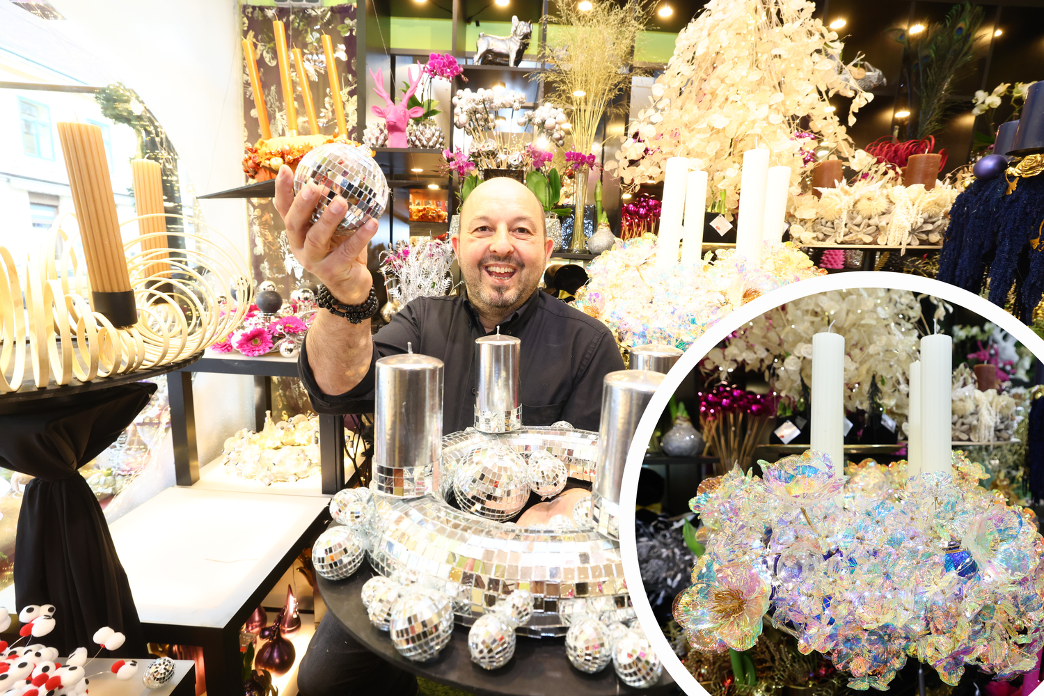 Im Blumenhaus Hietzing lässt sich Geschäftsführer Thomas&nbsp;Noll immer neue Adventkränze einfallen.