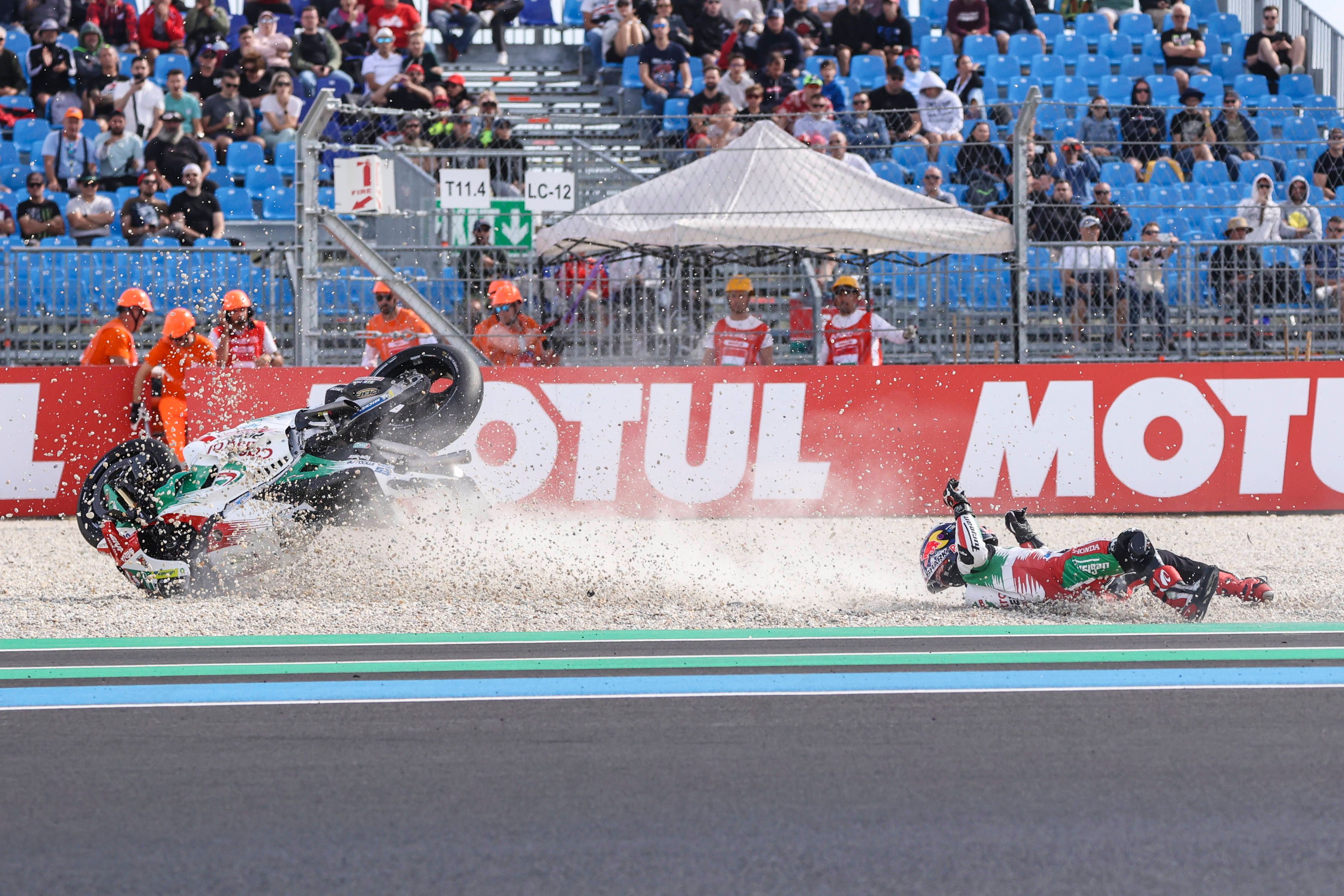 Johann Zarco bei einem seiner Abflüge 2025.