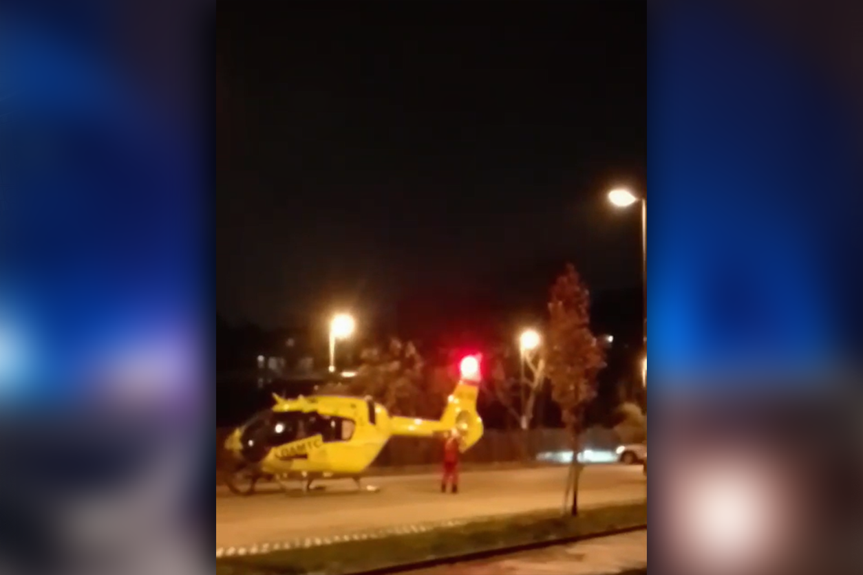 Leserreporter beobachteten den Rettungshubschrauber.