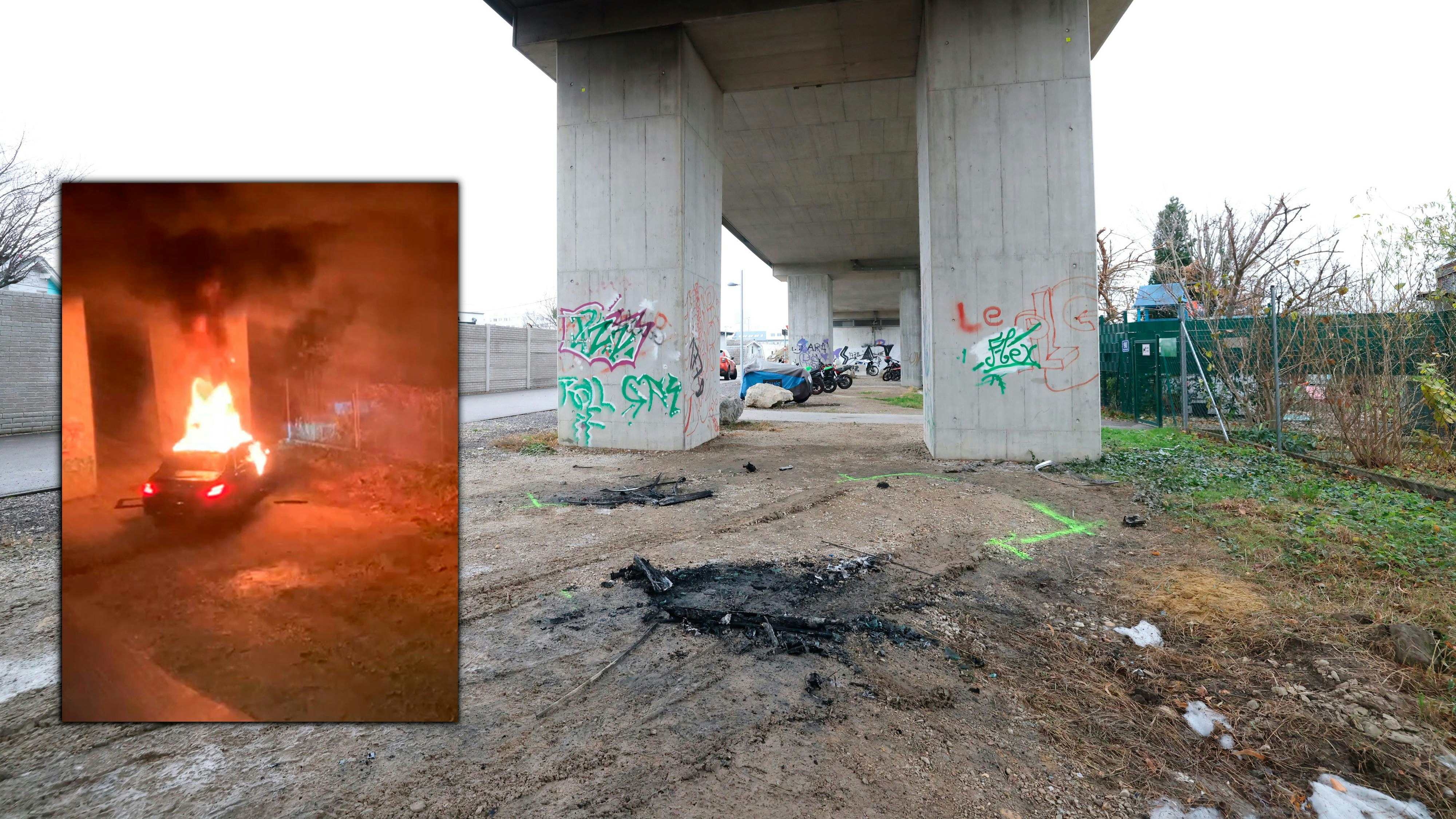 Heute.at - Mysteriöses Rätsel um Leiche in abgefackeltem Mercedes