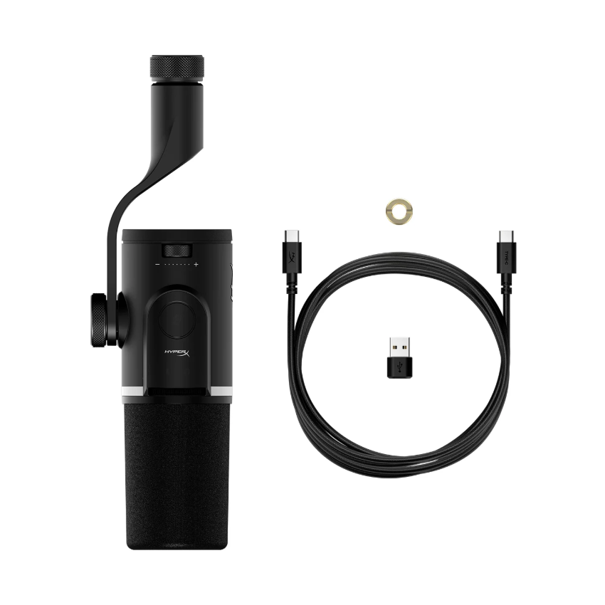 Im Lieferumfang sind Kabel USB-C auf USB-C, Adapter USB-C auf USB-A, Adapter 3/8 Zoll auf 5/8 Zoll, Kurzanleitung enthalten.