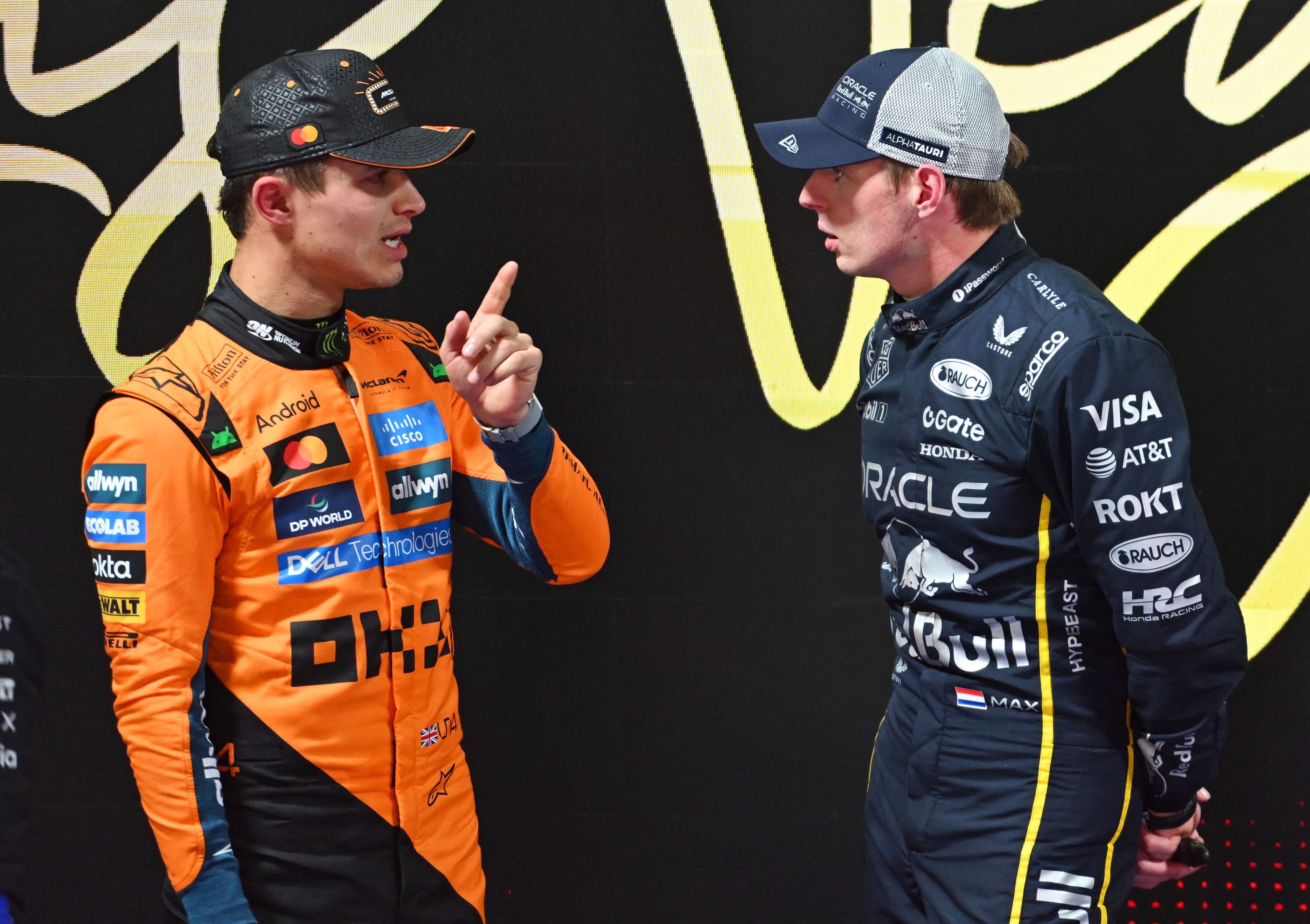 Lando Norris und Max Verstappen.