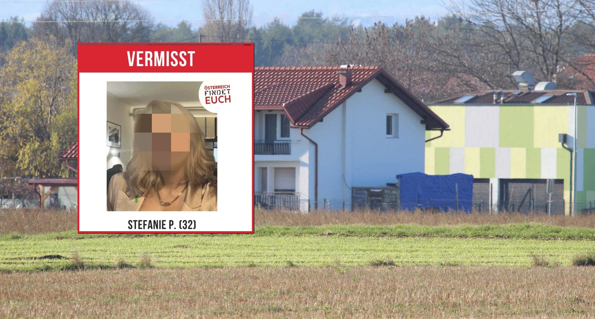 Wird seit dem 23. November 2025 vermisst: Die Grazer Influencerin Stefanie P. Im Hintergrund das Haus der Oma des Ex-Freundes der Vermissten in Slowenien.