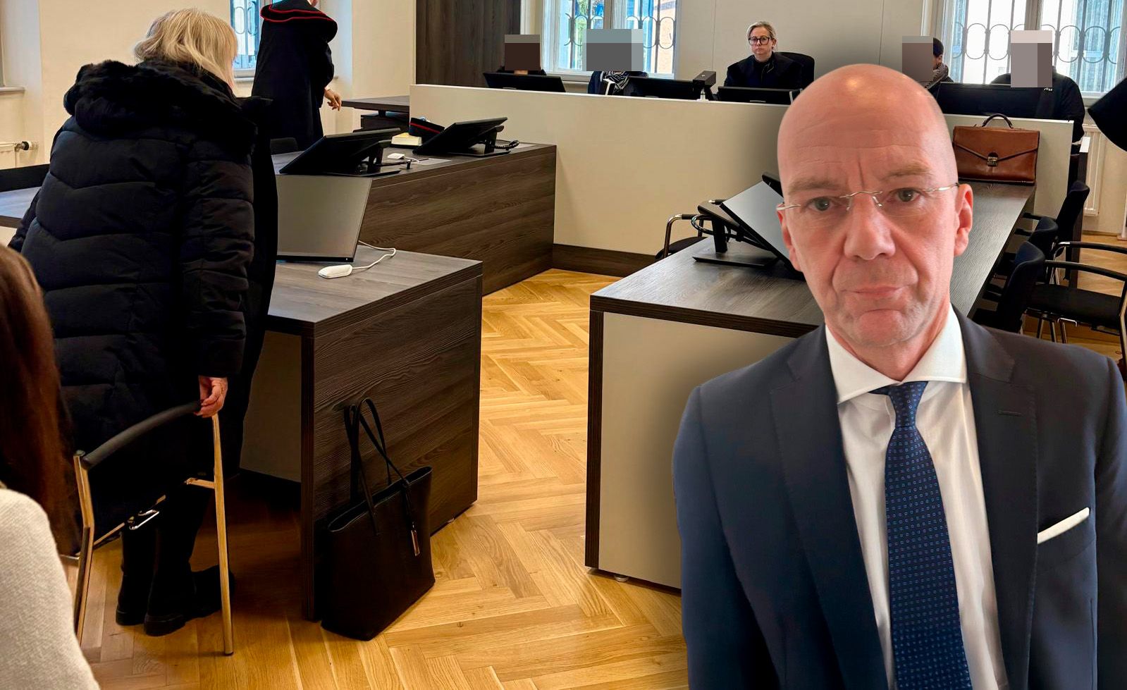 Die Angeklagte vor dem Senat; ihr Verteidiger Andreas Strobl.