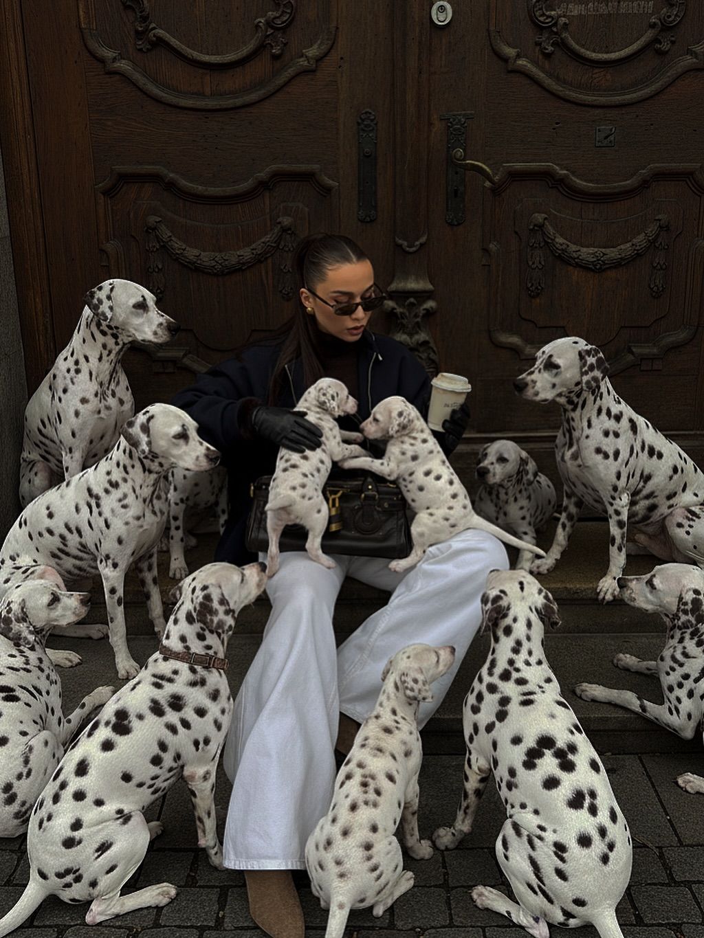 Die Münchner Influencerin Anna Wein postete auf Instagram eine Fotostrecke mit KI-generierten Dalmatiner-Welpen.