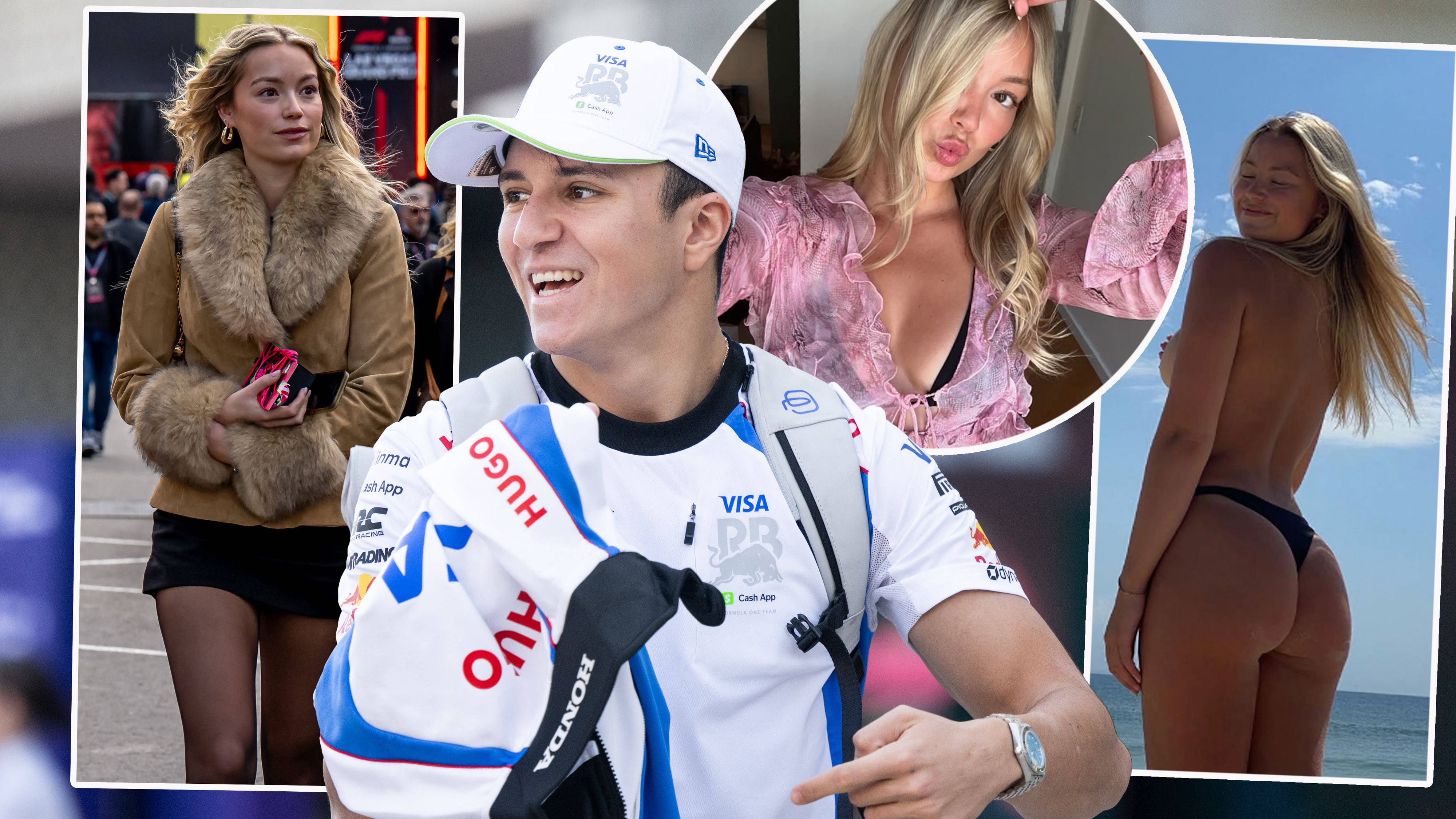 Isack Hadjar und Lauren Fitzsimmons ziehen im Paddock Blicke auf sich.