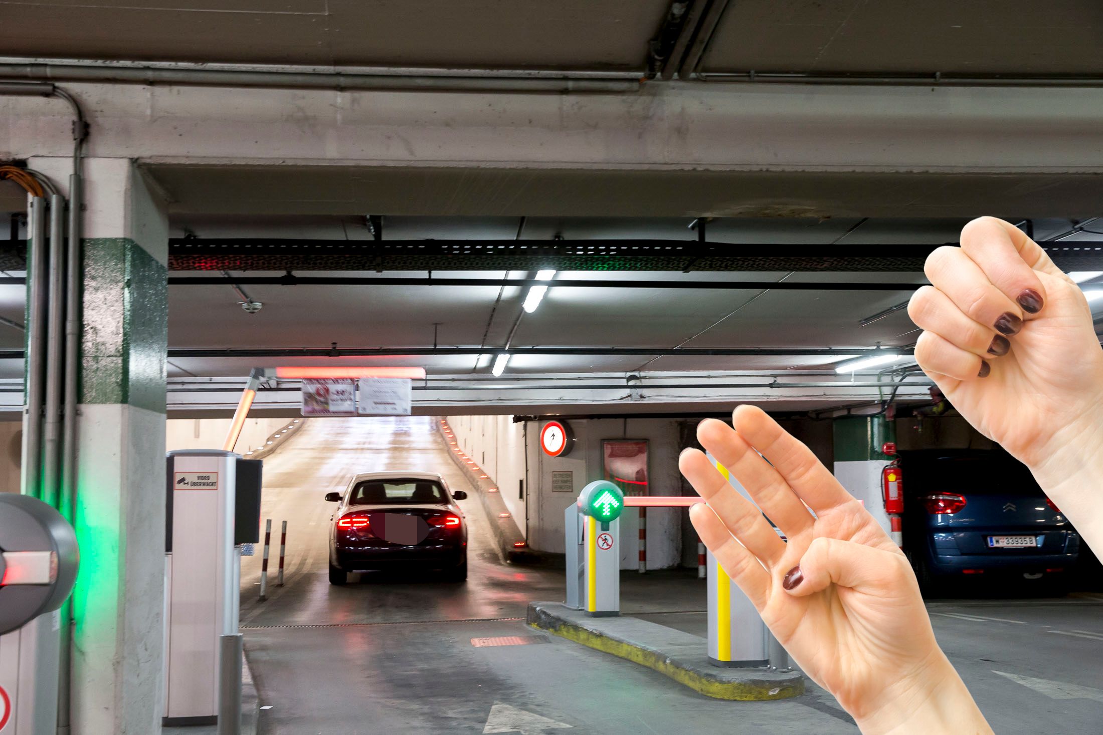 Mädchen gab SOS-Handzeichen in der Lugner City Garage. 