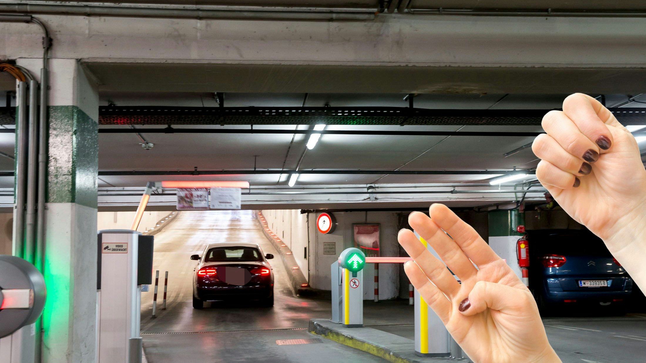 Mädchen gab SOS-Handzeichen in der Lugner City Garage. 