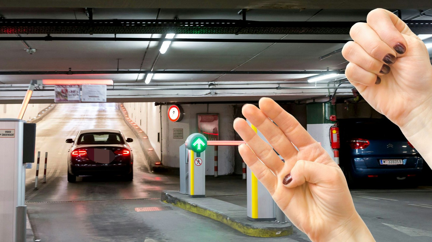 Mädchen gab SOS-Handzeichen in der Lugner City Garage. 